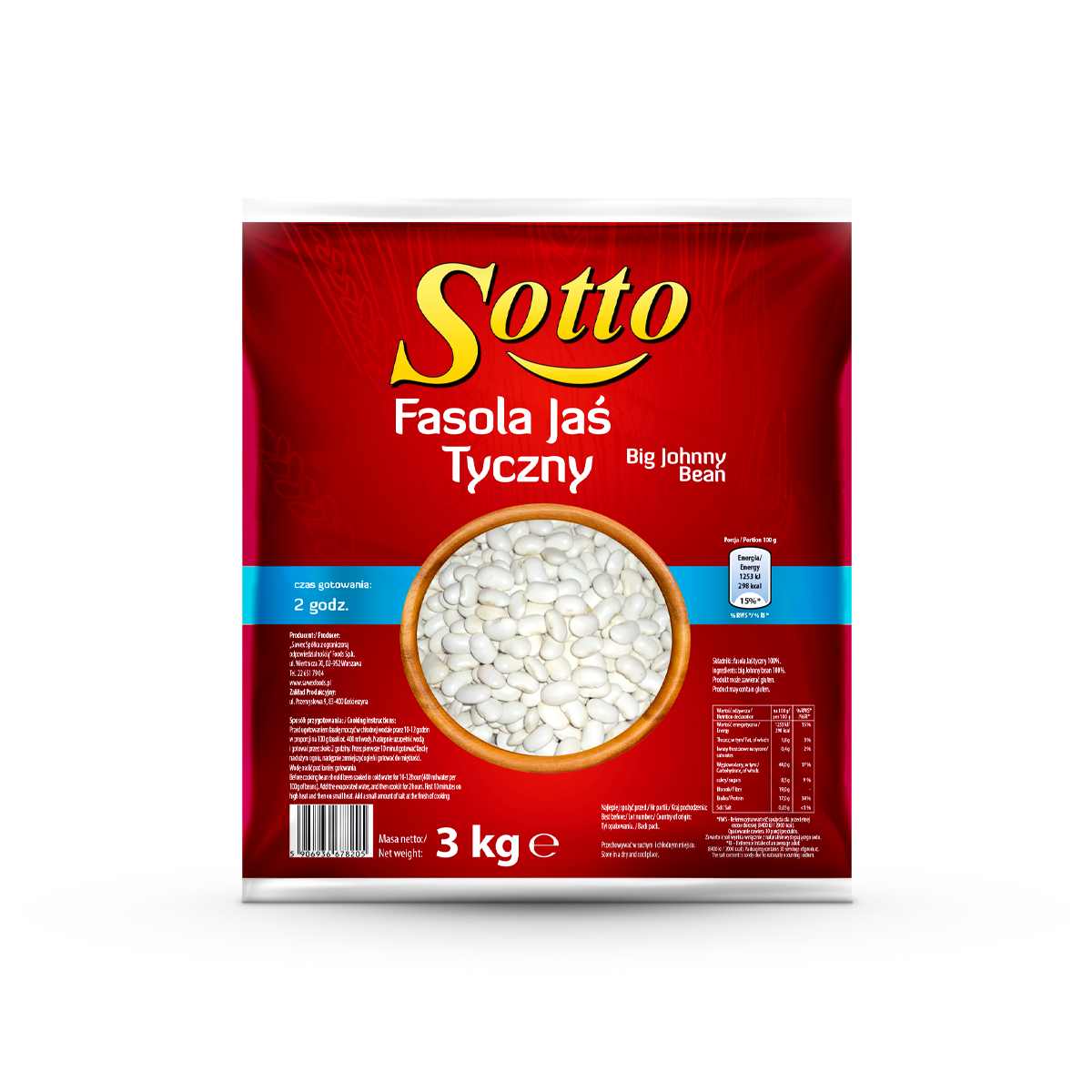 Sotto Fasola Jaś Tyczny Duży 3Kg
