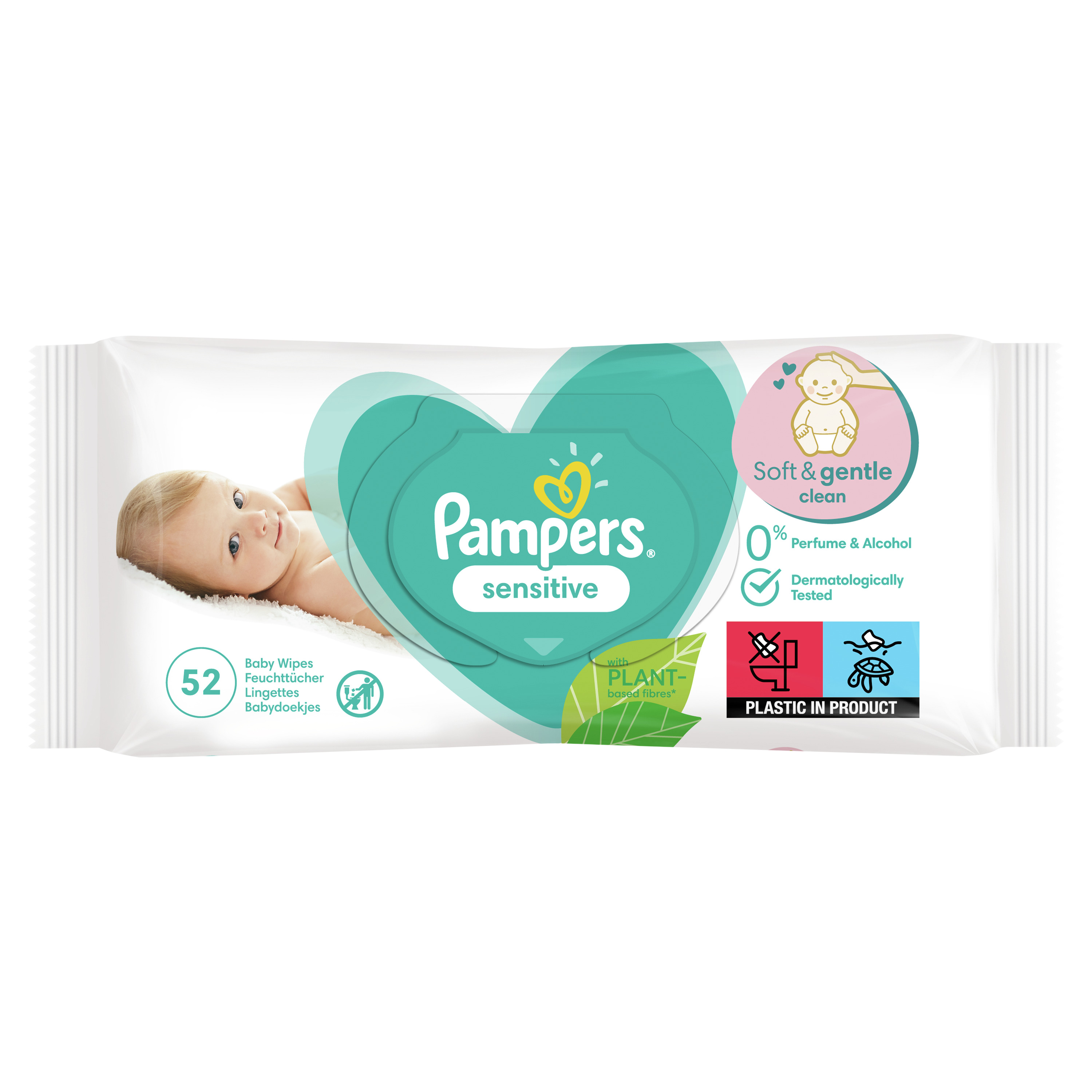 Pampers Chusteczki Pielegnacyjne Sensitive 52 Szt