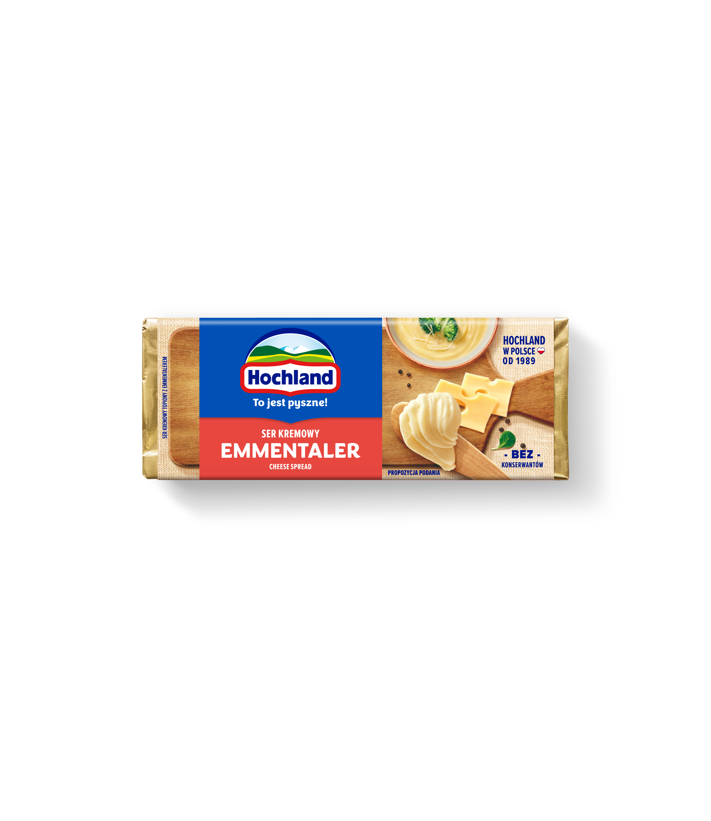 Hochland Emmentaler. Ser Kremowy Topiony W Bloczku Z Emmentalerem. 90 G