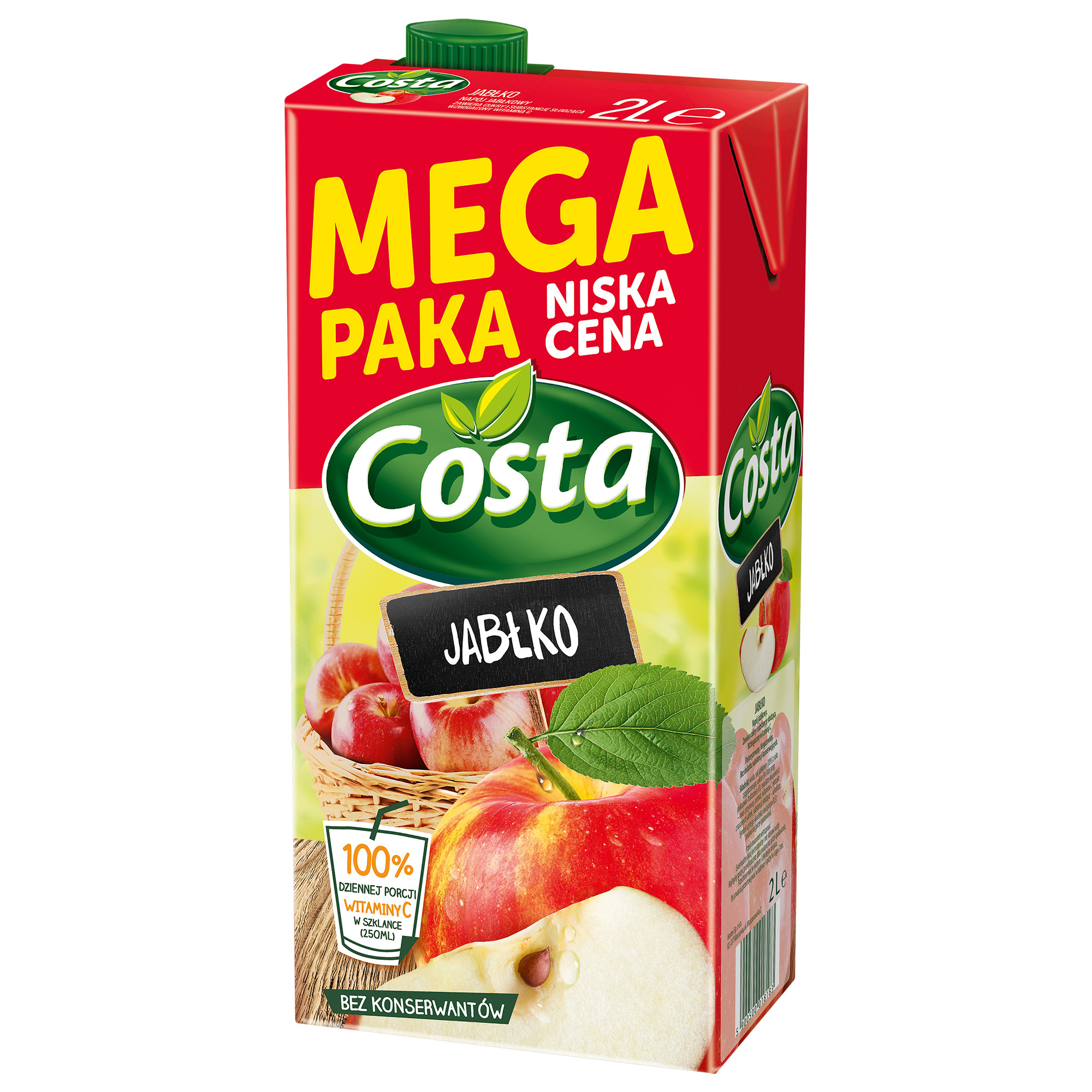 Costa Napój Jabłko Karton 2 L