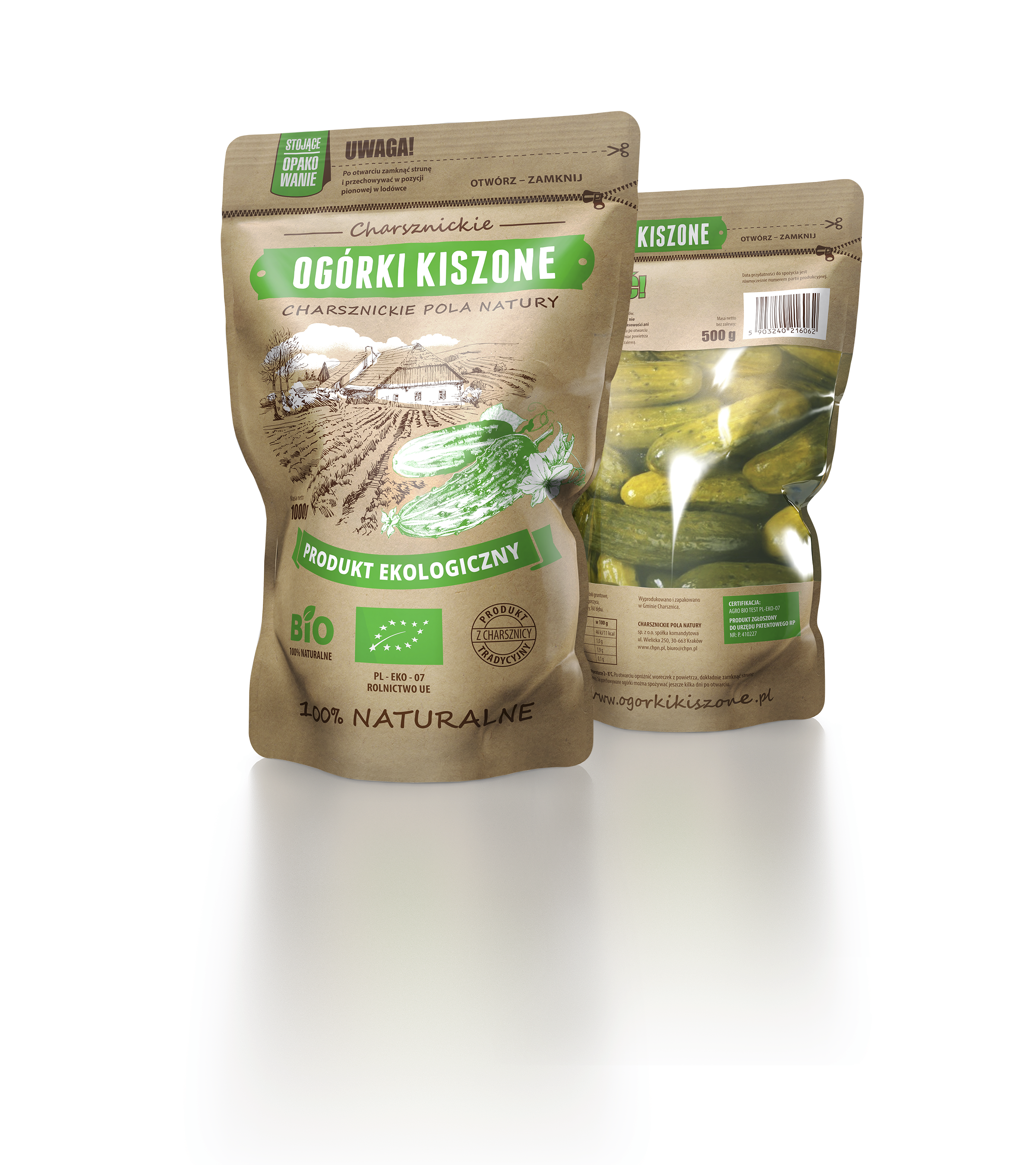 Bio Ogórki Kiszone Polska 1000G/500G