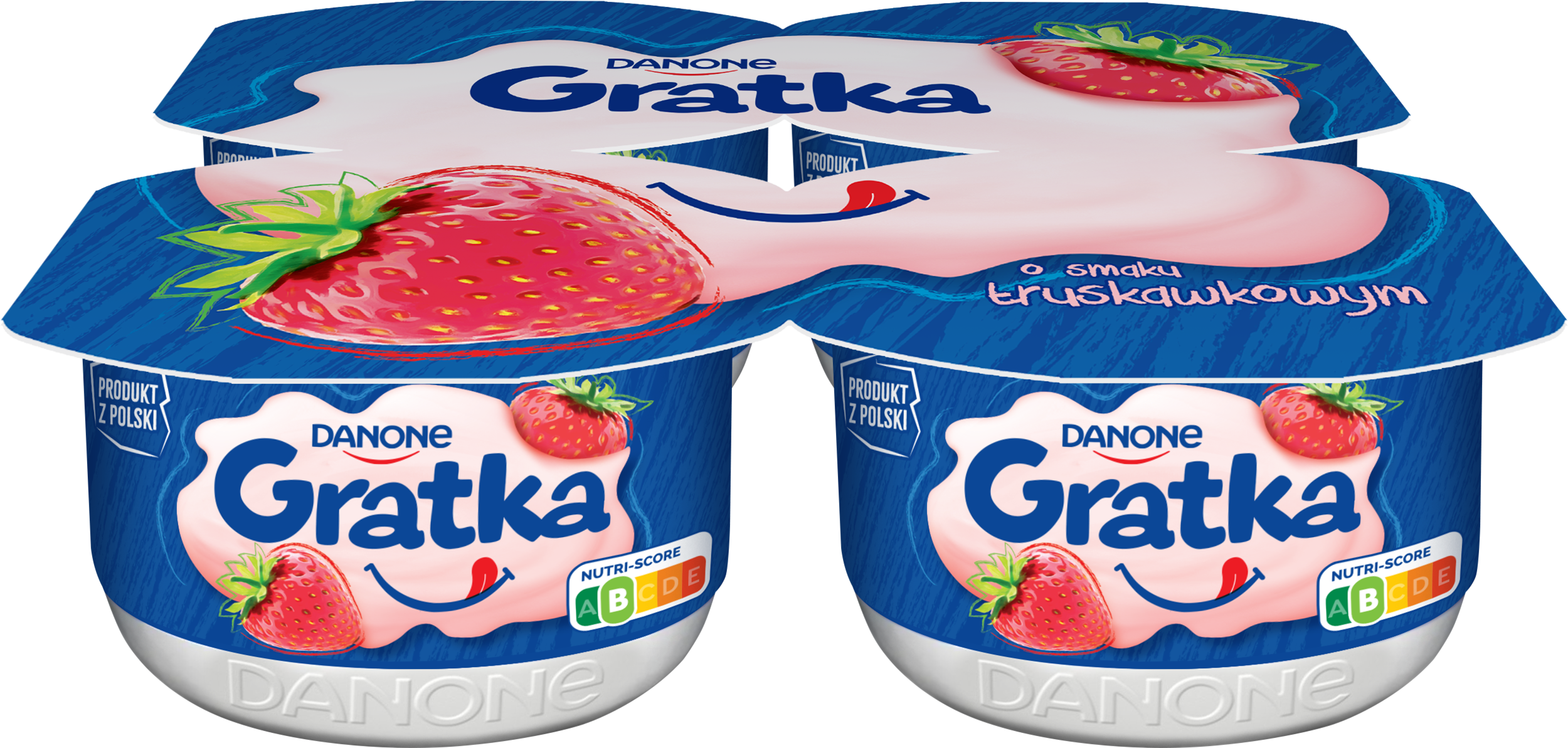 Danone Gratka O Smaku Truskawkowym Deser 4 X 115 G = 460 G