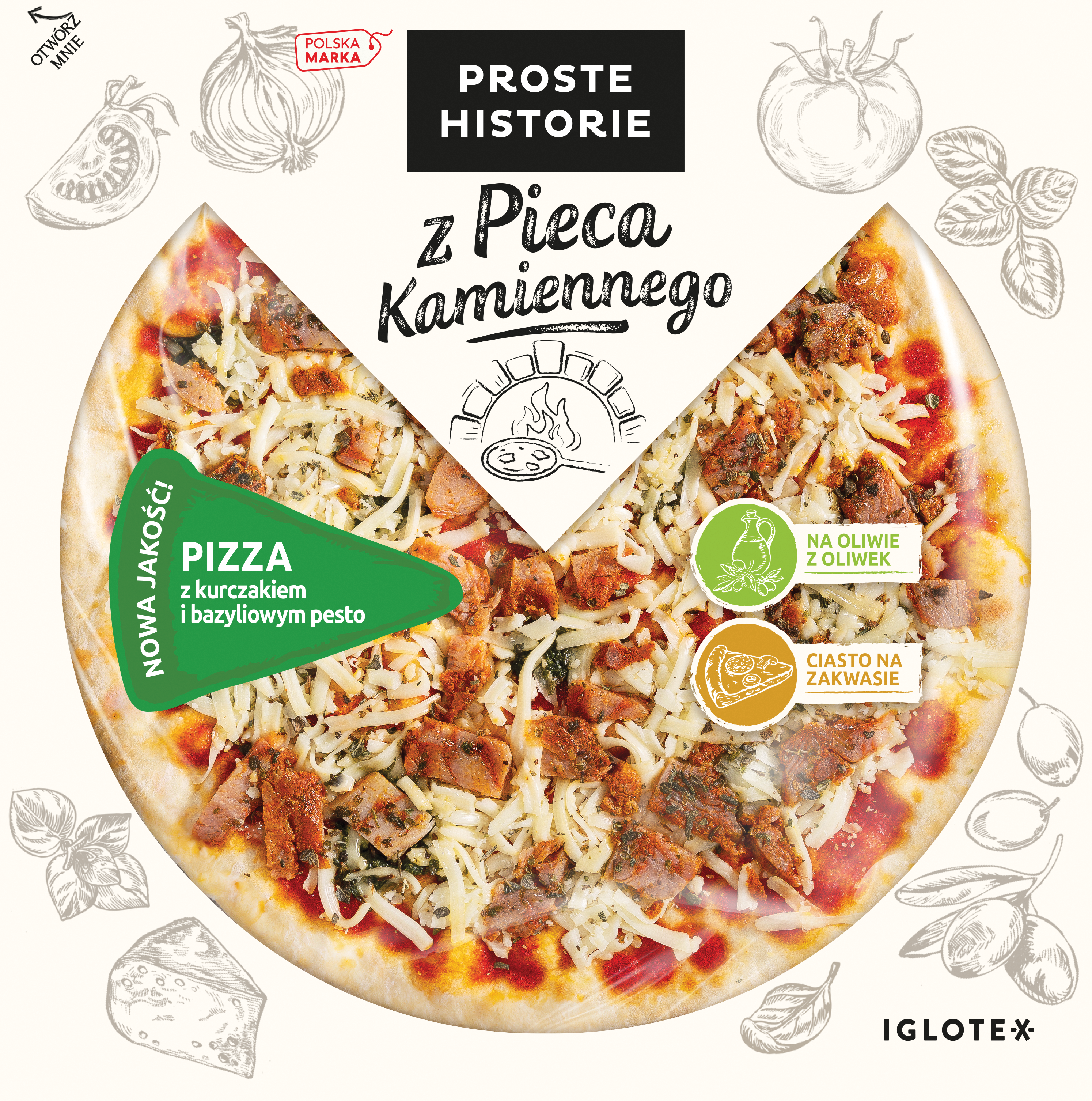 Proste Historie Pizza Z Pieca Kamiennego Z Kurczakiem I Pesto 390G