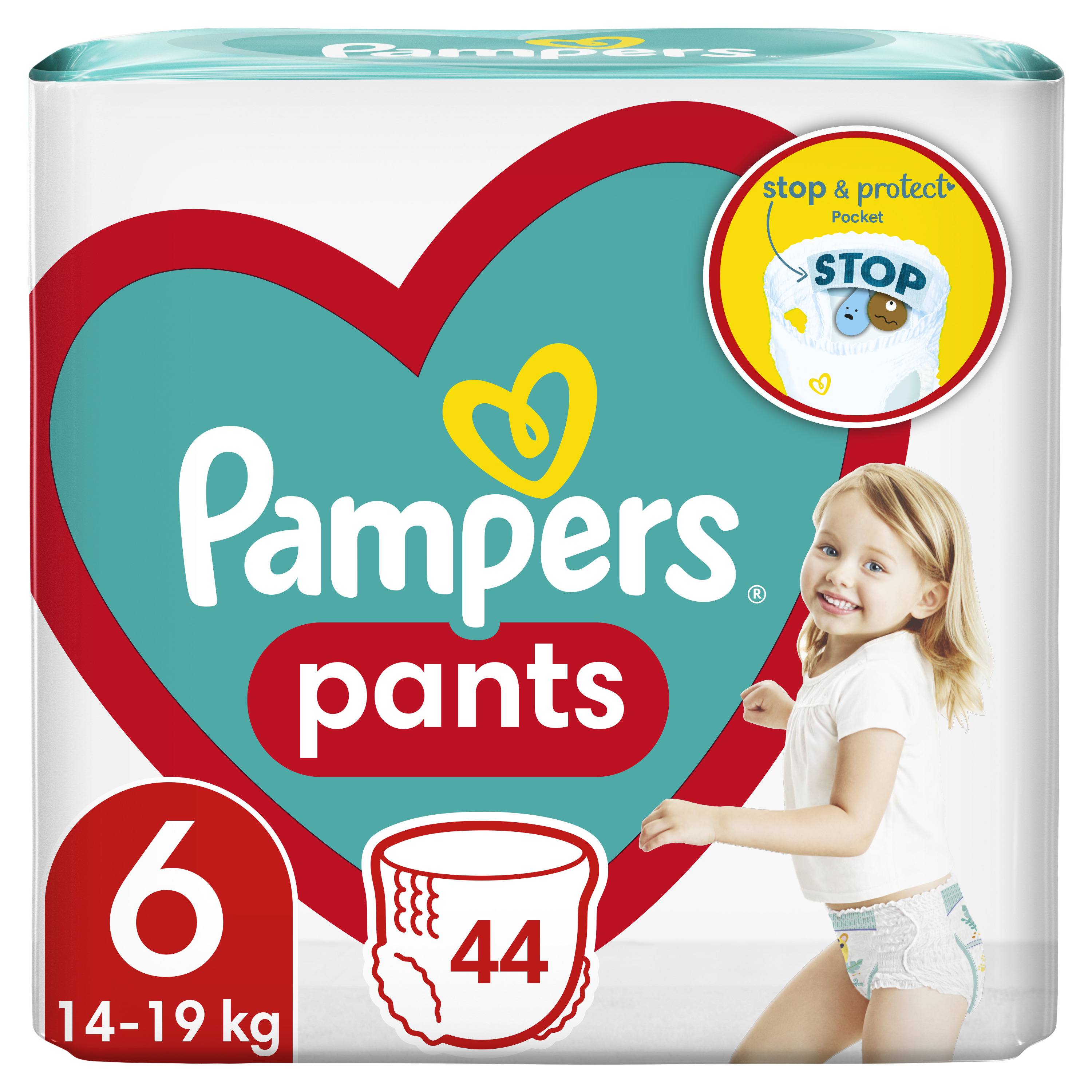 Pampers Pants, Rozmiar 6, 44 Pieluchomajtki