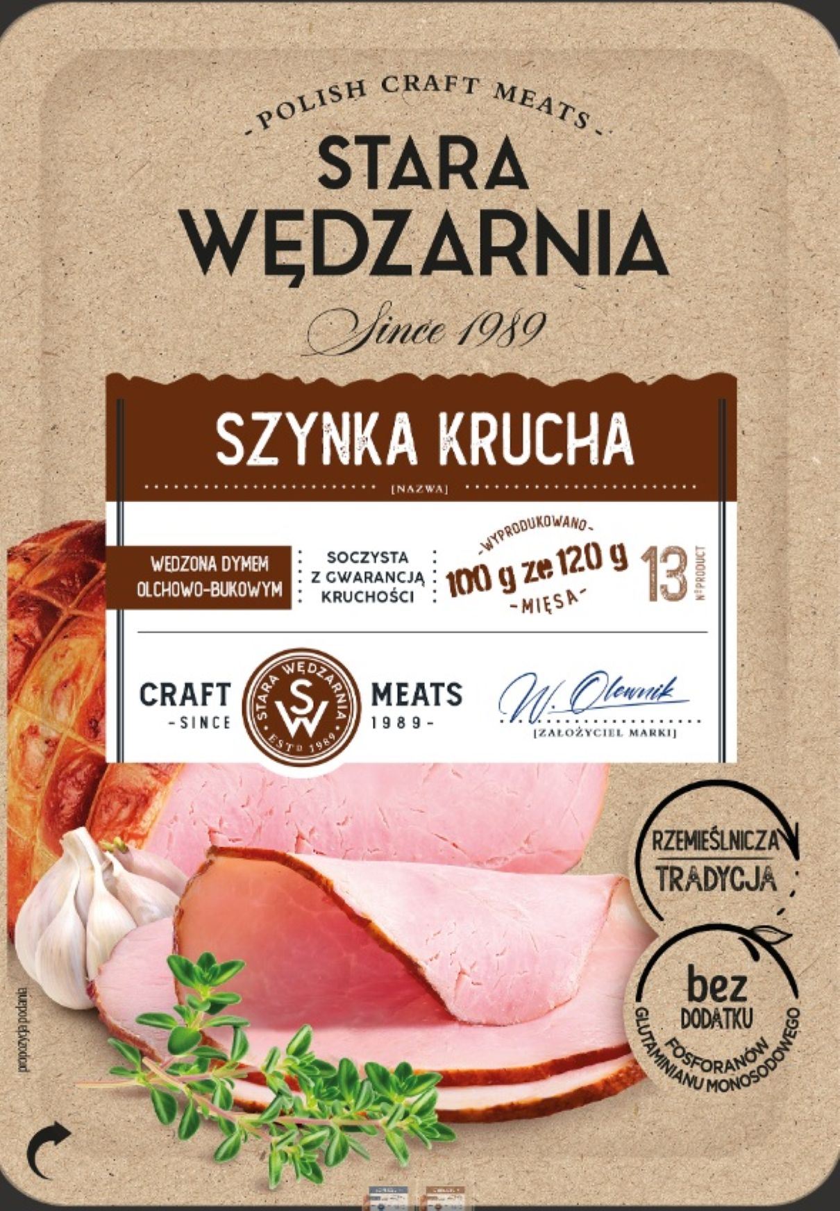 Szynka Krucha Plastry 100 G Stara Wędzarnia