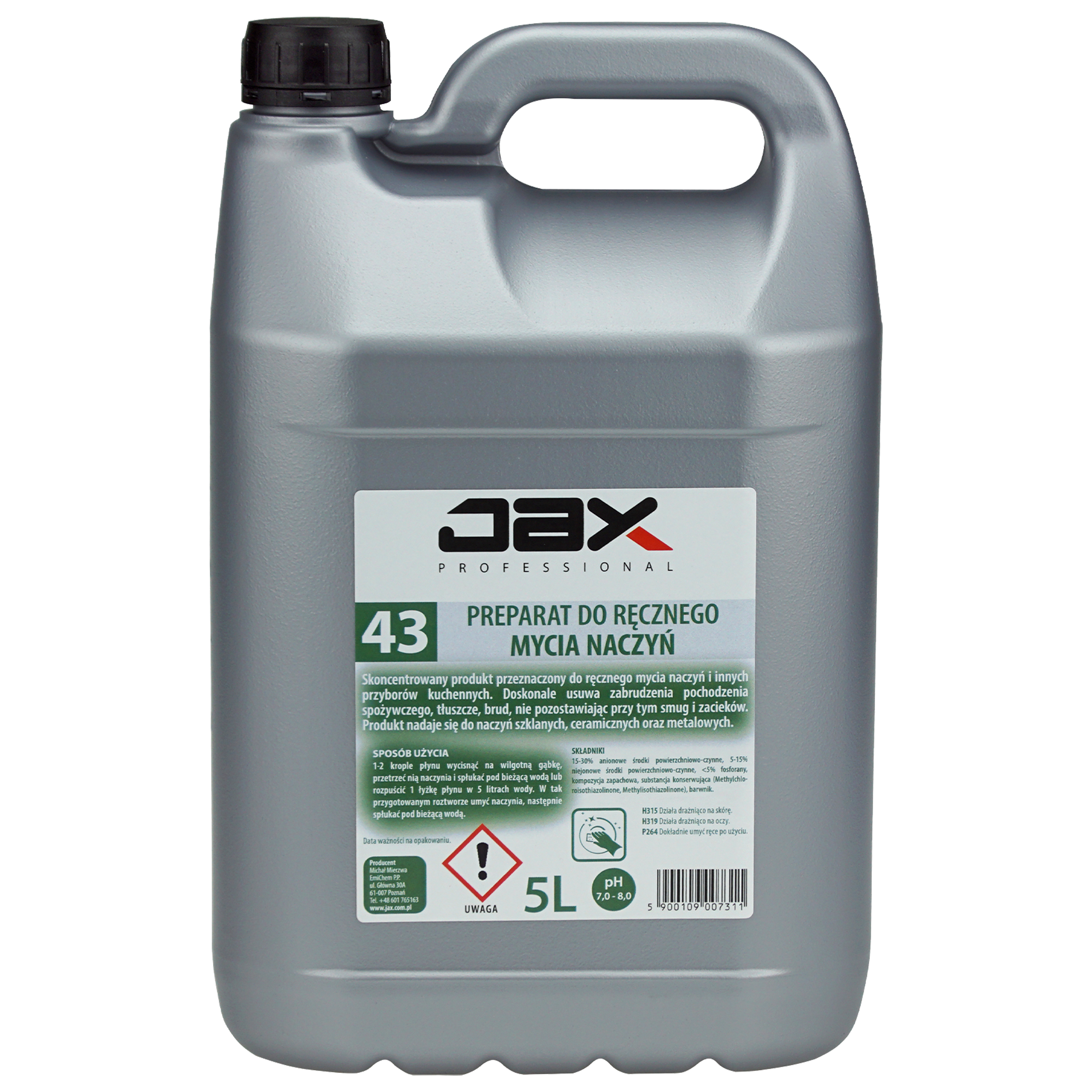 Jax Professional Preparat Do Ręcznego Mycia Naczyń „43” 5L