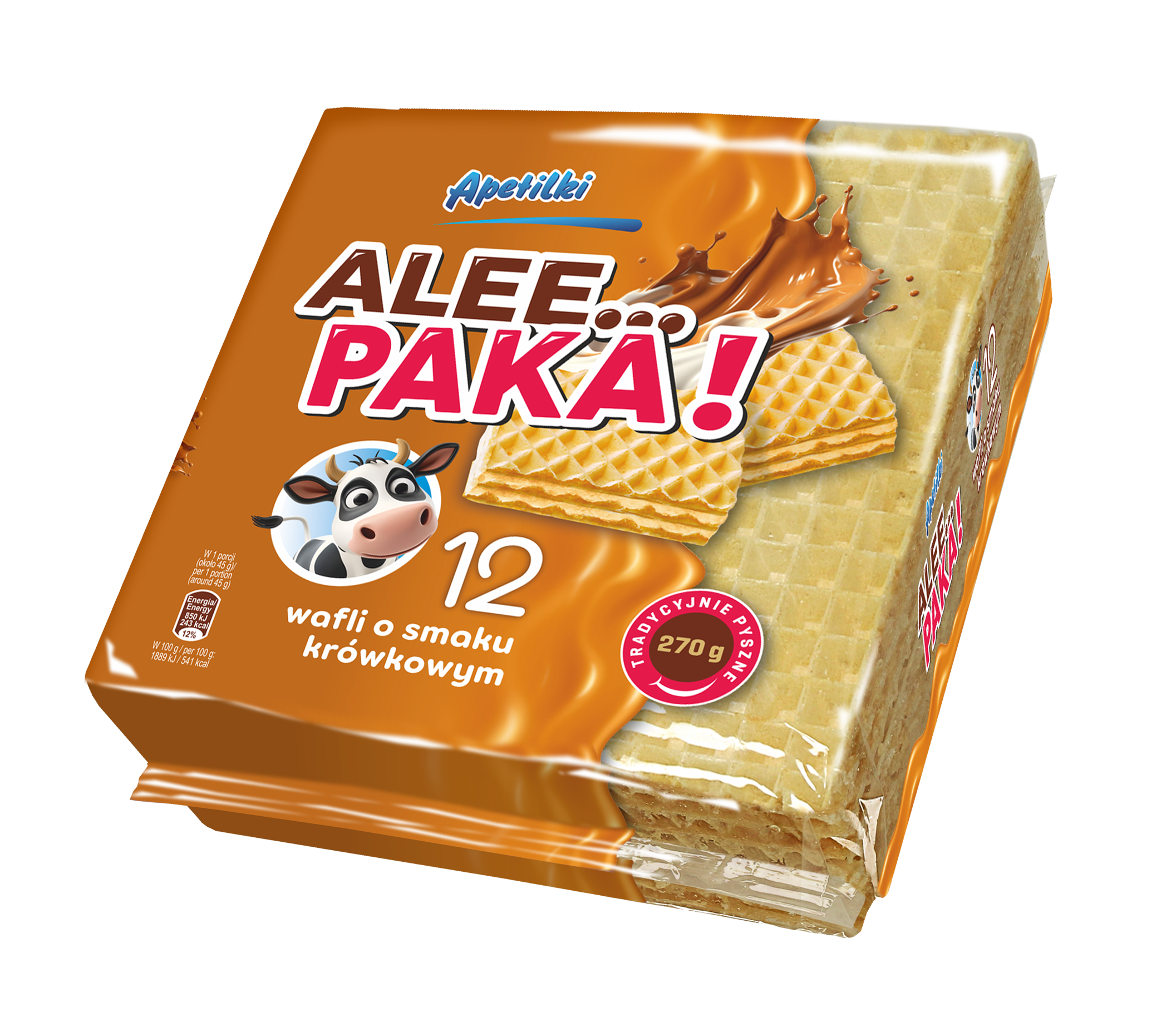 Apetilki Wafle Przekładane Krówkowe 270 G