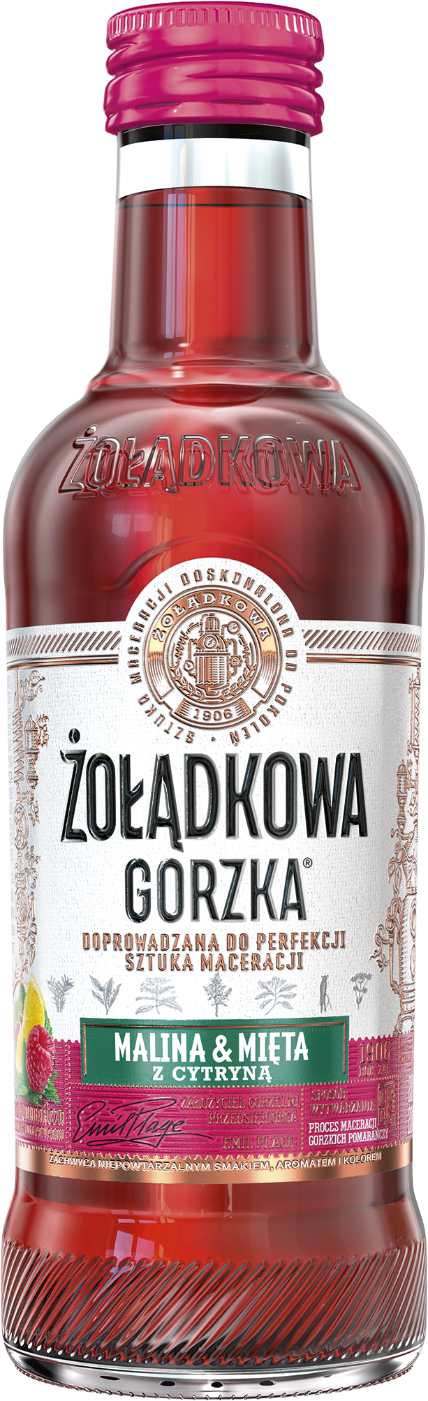Żołądkowa Gorzka Malina & Mięta Z Cytryną 200Ml 25%