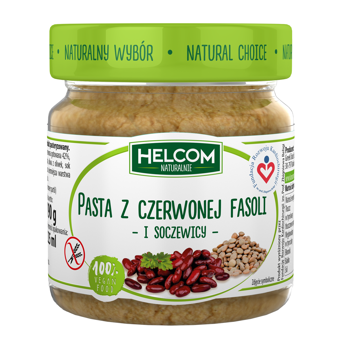 Pasta Z Czerwonej Fasoli I Soczewicy 190G Helcom Naturalnie
