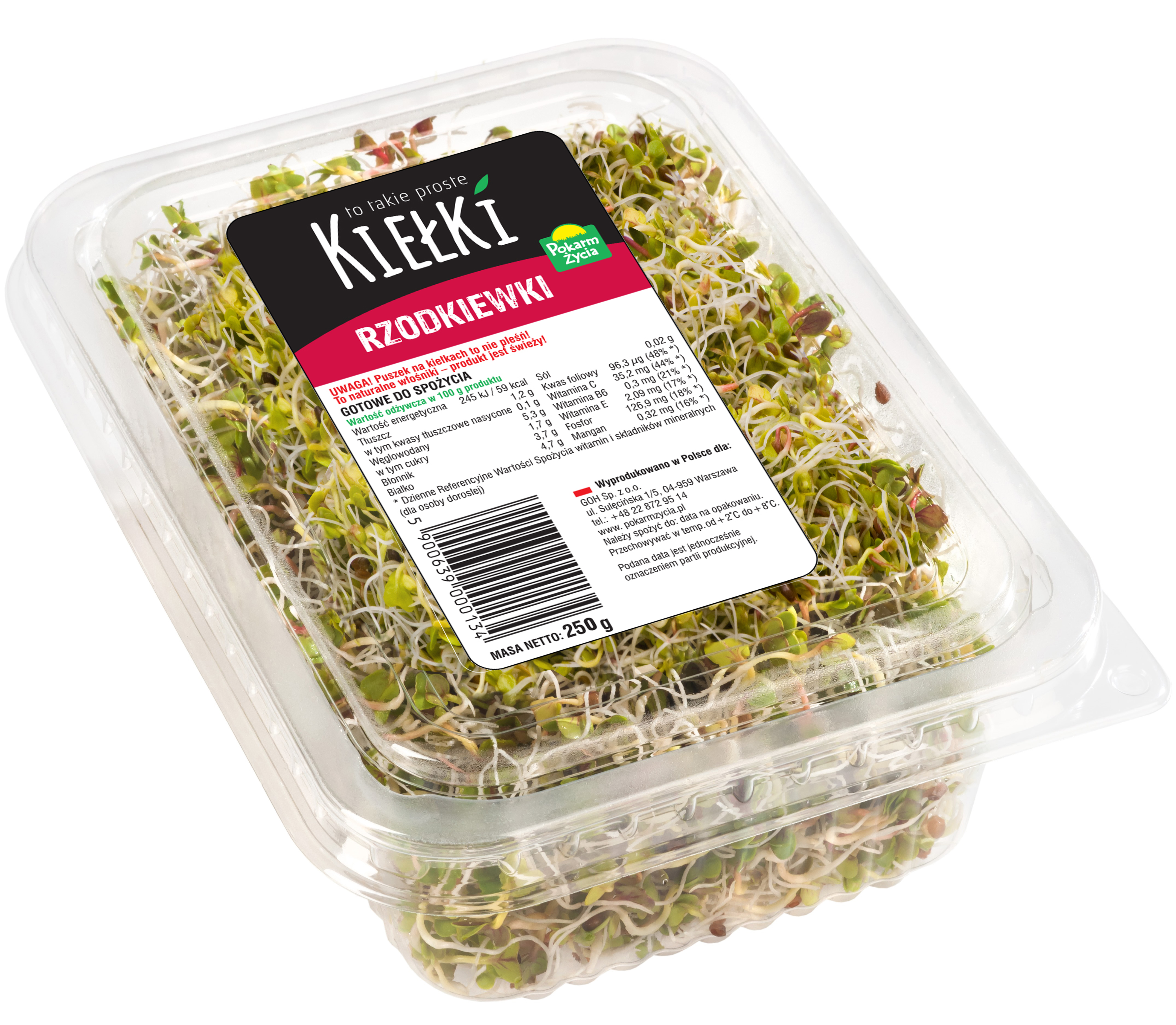 Kiełki Rzodkiewki Polska 250G Pokarm Życia