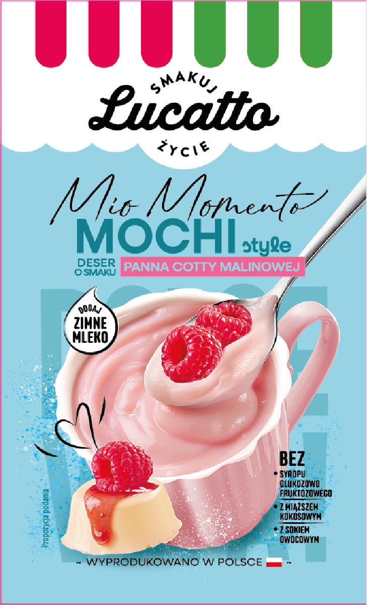 Deser Mochi Panna Cotta Malinowa Lucatto 30 G