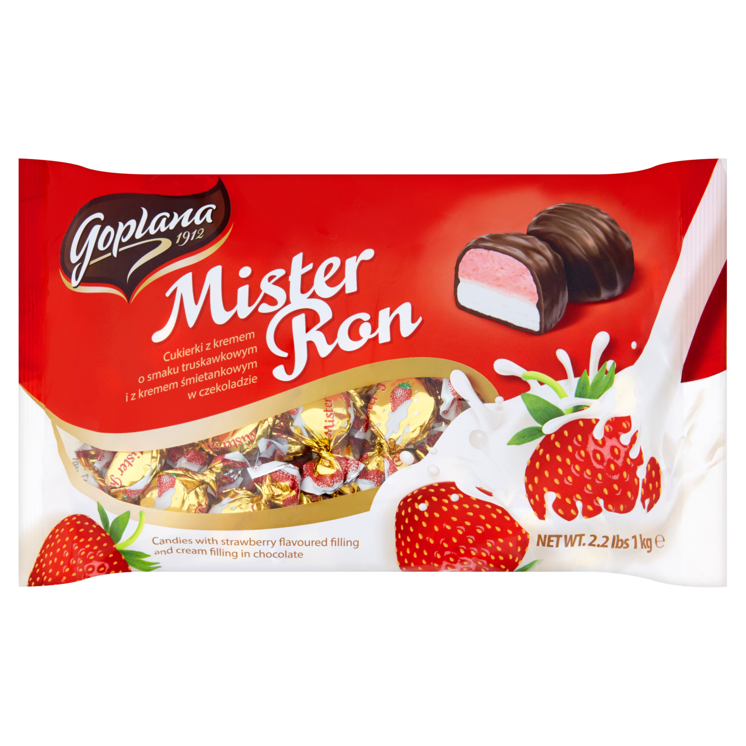 Goplana Mister Ron Krem O Smaku Truskawkowym I Krem Śmietankowy W Czekoladzie 1 Kg
