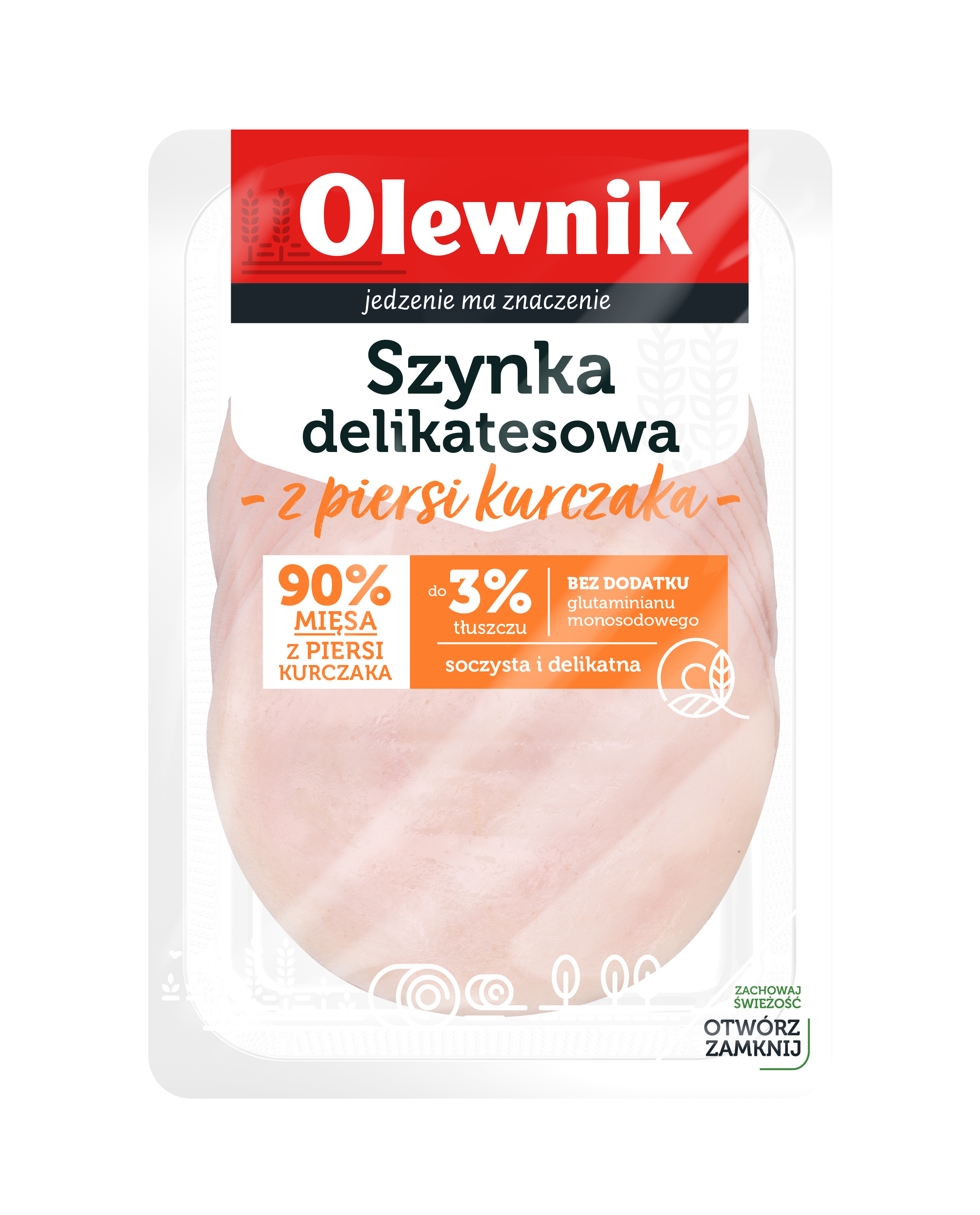 Szynka Delikatesowa Z Piersi Z Kurczaka Plastry 100 G Olewnik