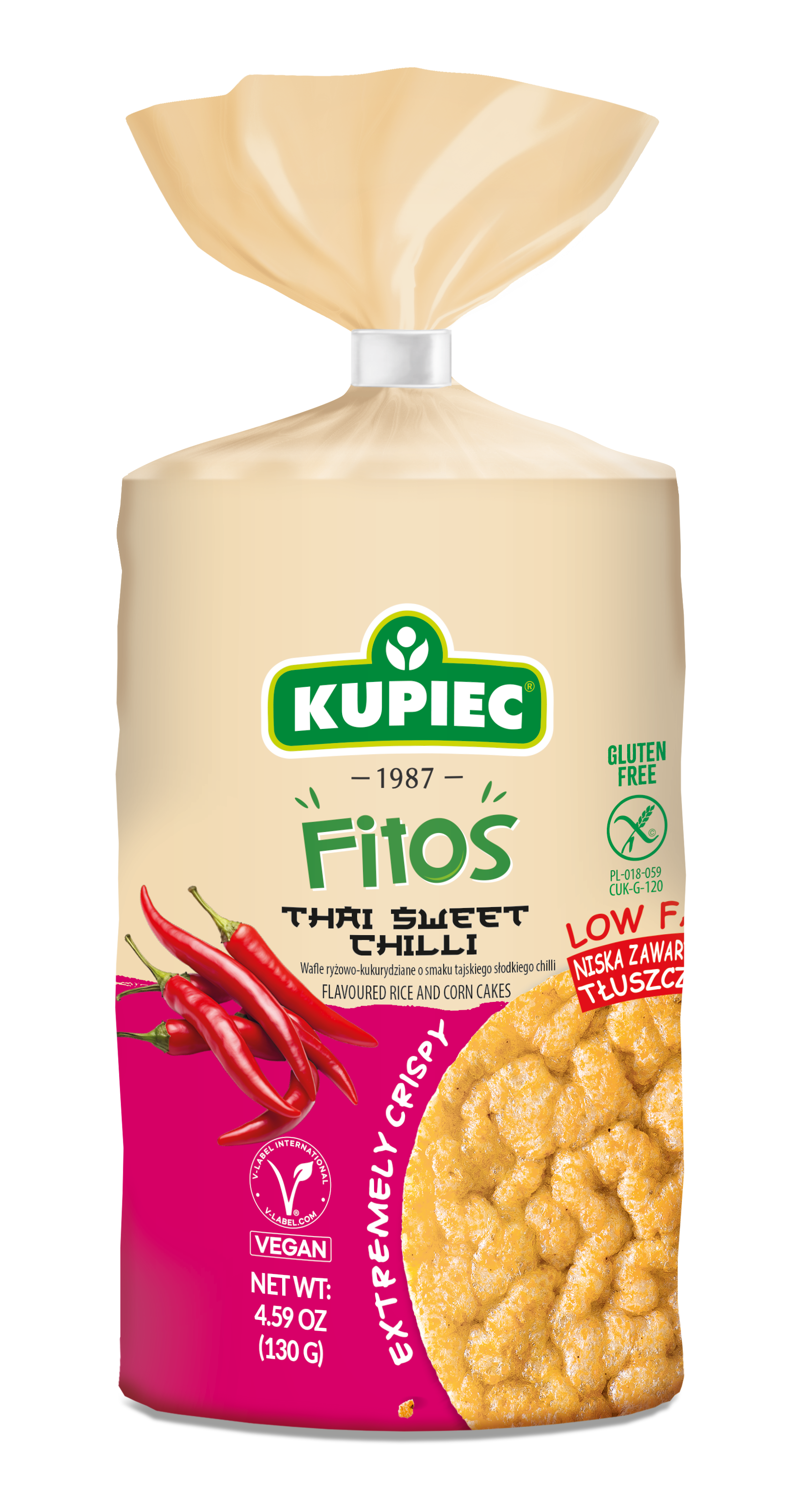 Kupiec Fitos Wafle Ryżowo-Kukurydziane Thai Sweet Chilli 130G