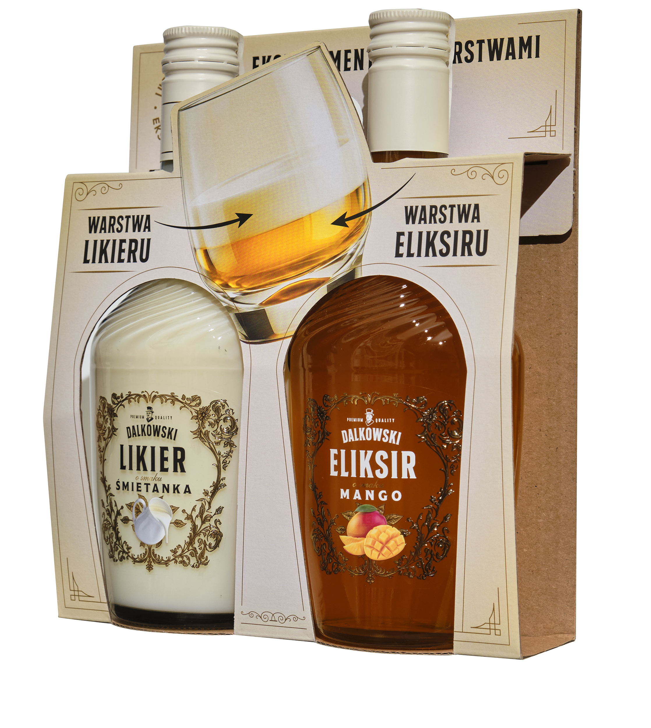 Zestaw Dalkowski Likier Śmietankowy 15% + Eliksir Mango 10% 2X350 Ml