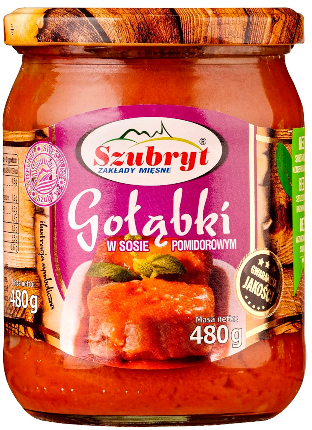 Szubryt Gołąbki W Sosie Pomidorowym 480 G