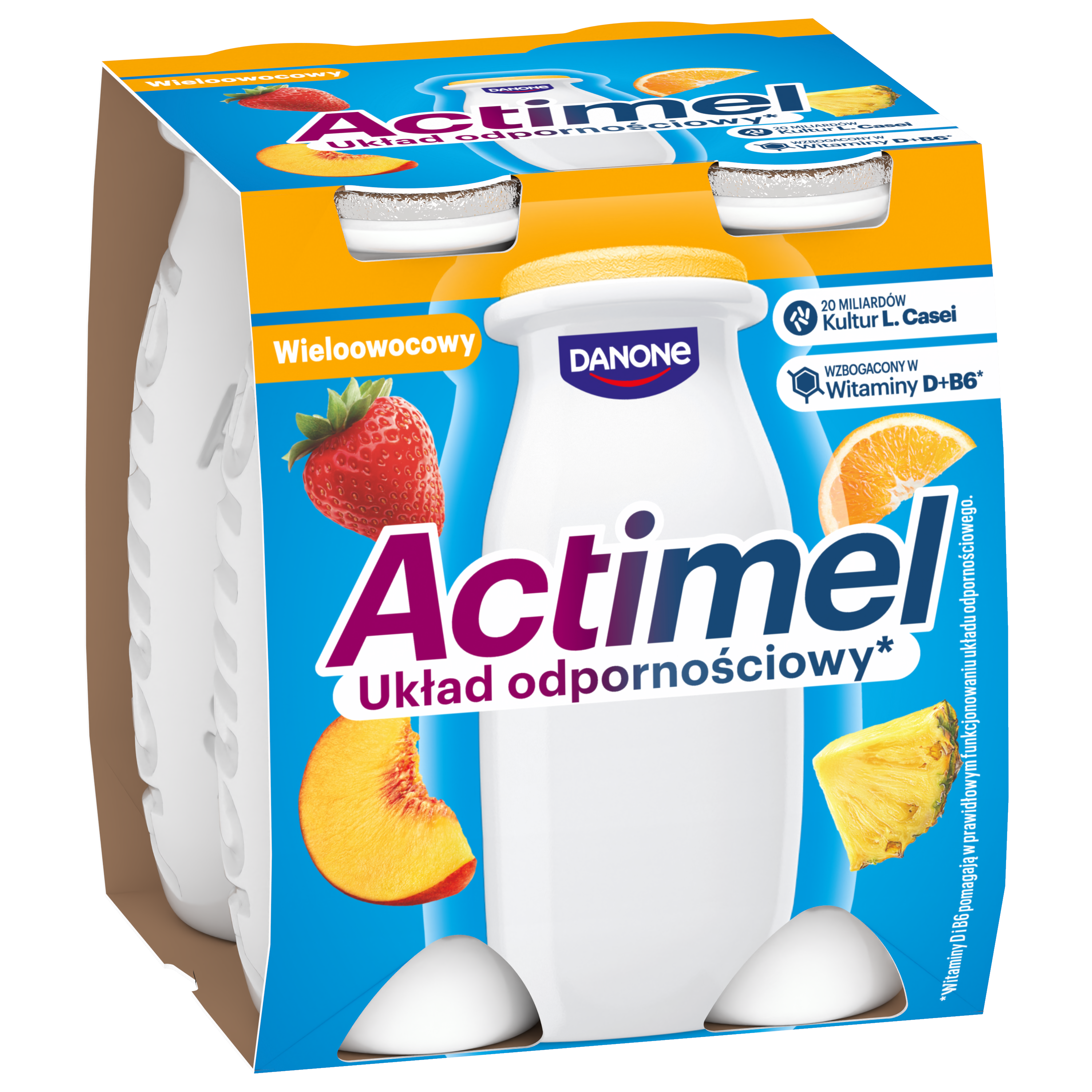 Actimel O Smaku Wieloowocowym 4 X 100 G