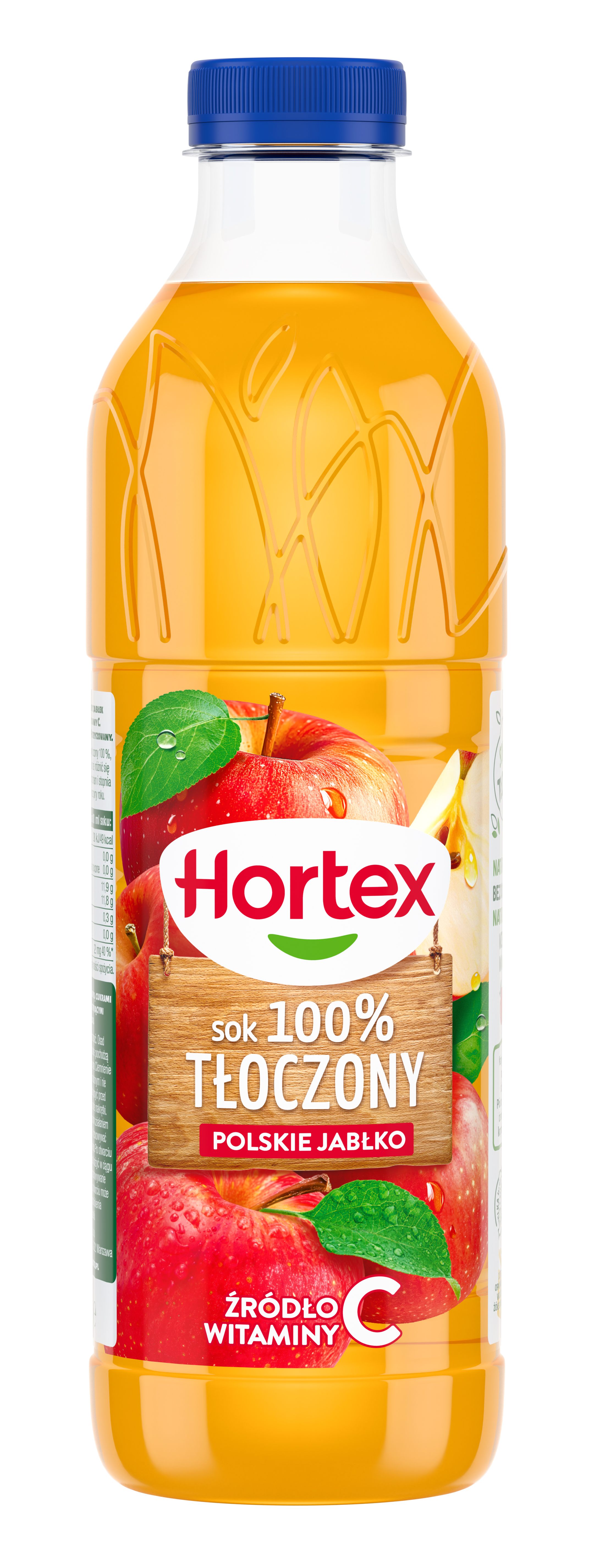 Hortex Polskie Jabłko Tłoczone Jabłko Sok 100% Butelka Pet 1L Kaucja