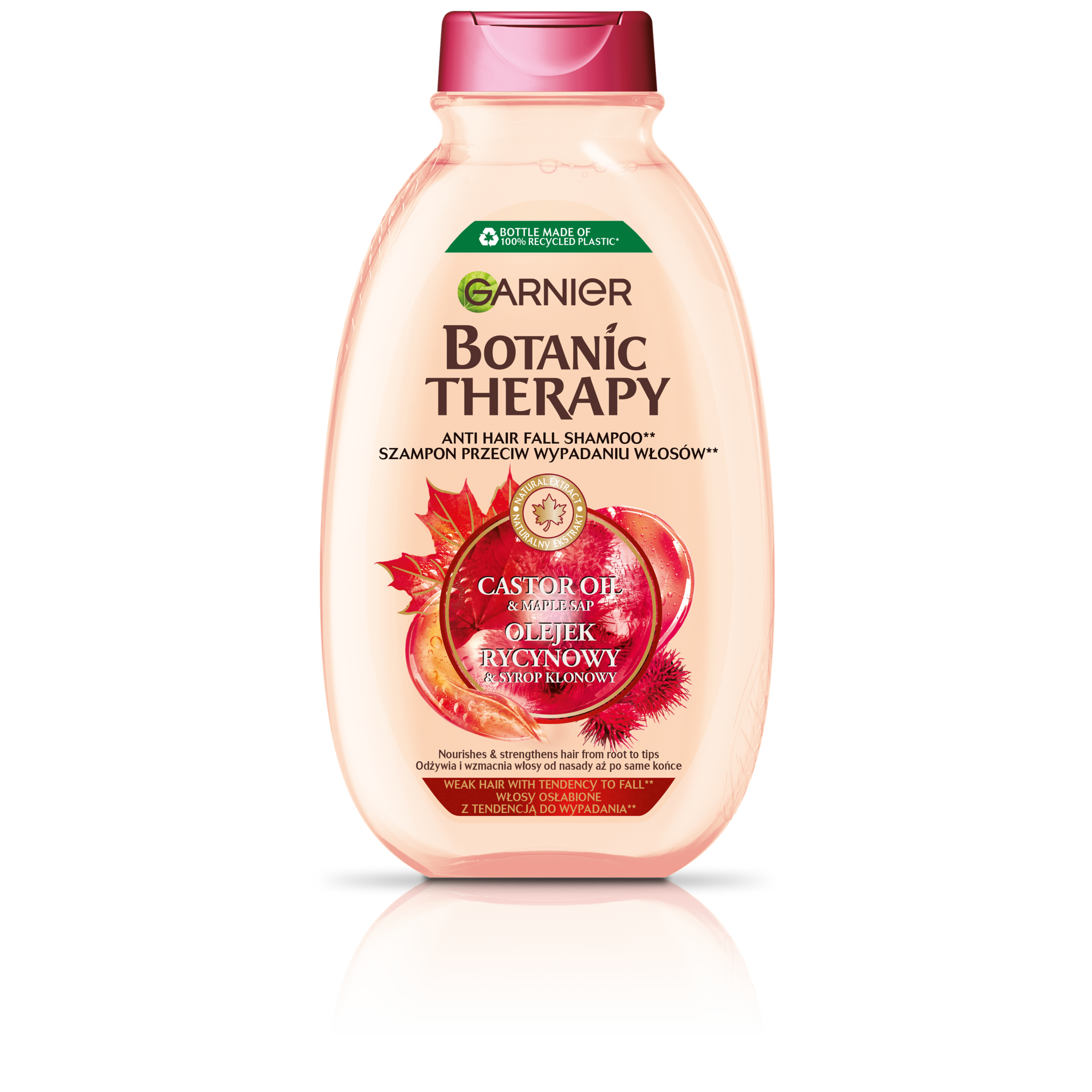 Garnier Botanic Therapy Olejek Rycynowy & Syrop Klonowy Szampon Wzmacniający 400 Ml