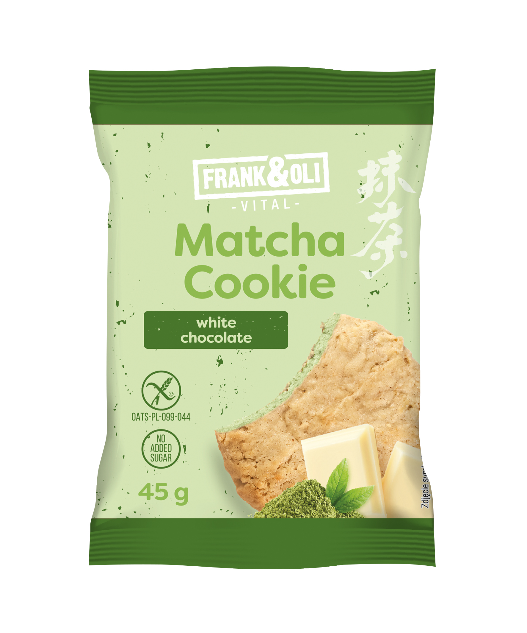 Frank&Oli Ciastko Bezglutenowe Matcha - Biała Czekolada - (45G)