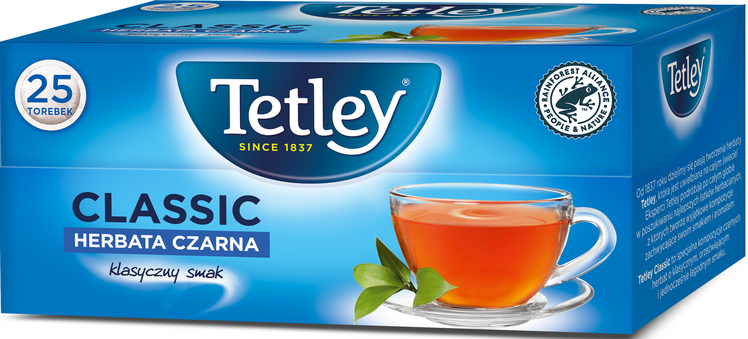 Herbata Tetley Classic Czarna 25 Torebek X 1,5G