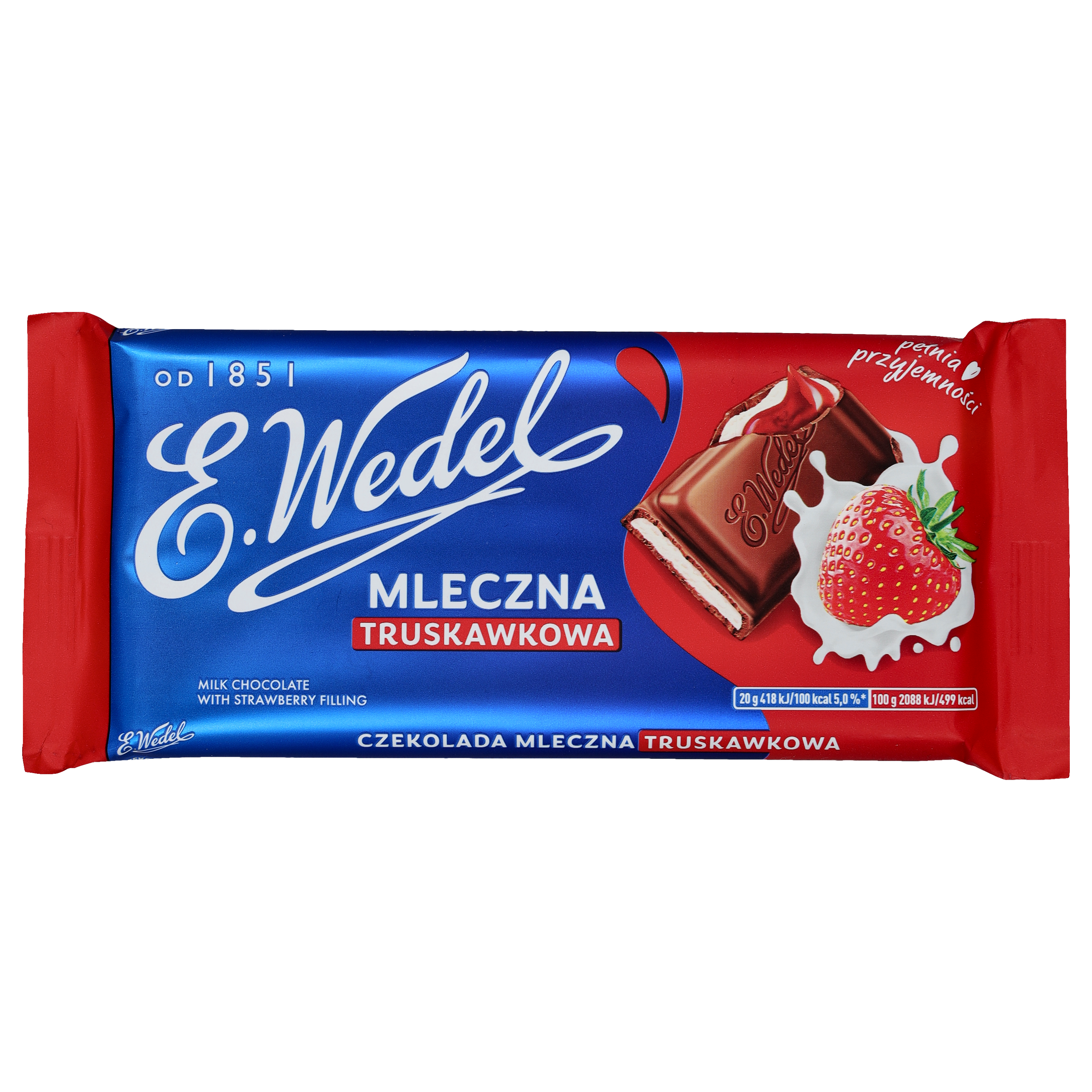 E. Wedel Czekolada Truskawkowa Nadziewana 100G