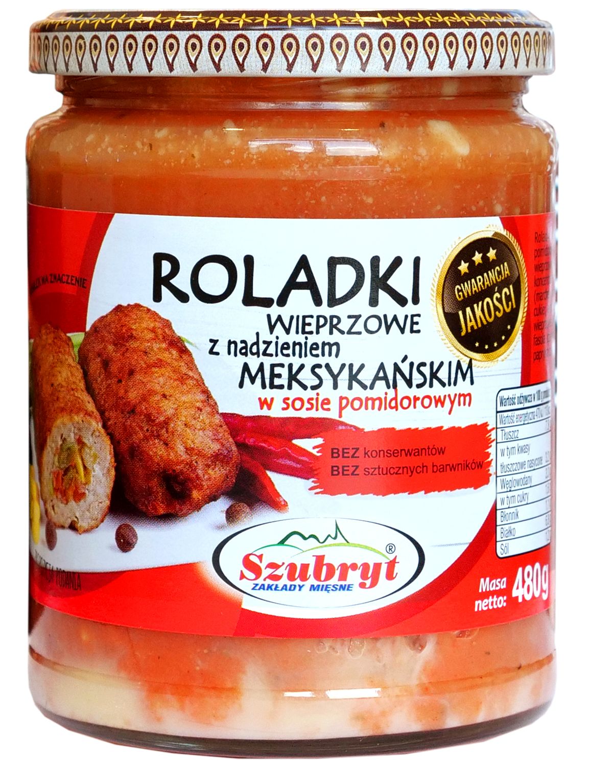 Roladki Wieprzowe Z Nadzieniem Meksykańskim W Sosie Pomidorowym Szubryt 480G