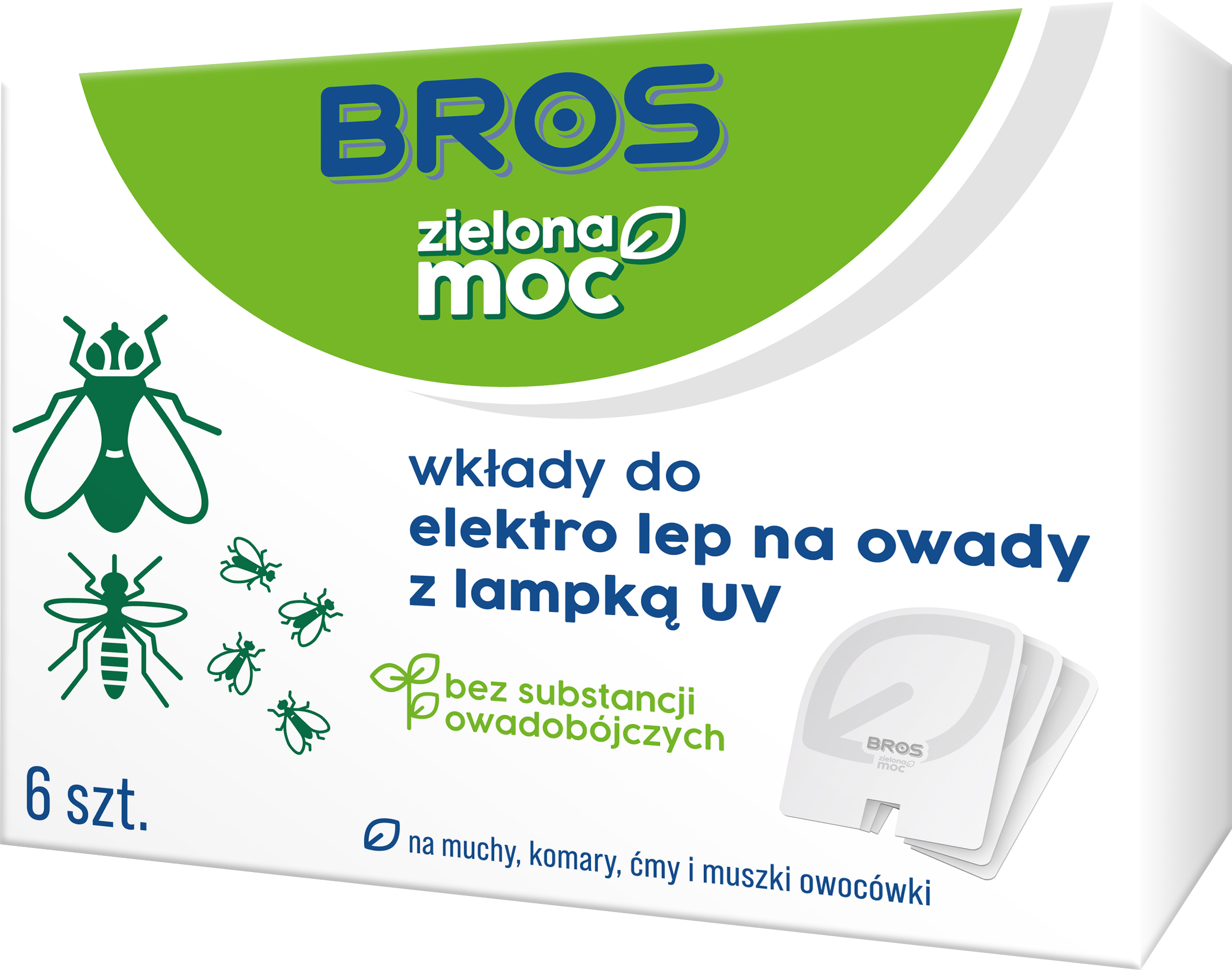 Bros - Zielona Moc Elektro Lep Na Owady Z Lampką Uv - Urządzenie + 2 Lepy Fsc Mix