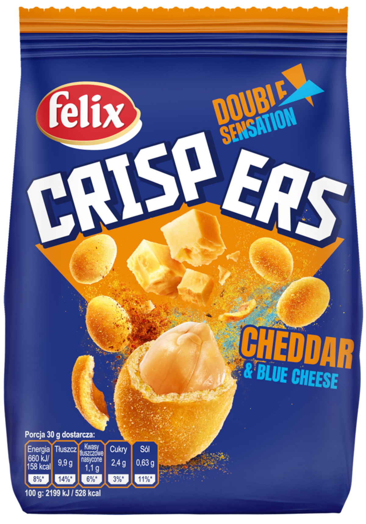 Felix Crispers Paprika Cheddar & Blue Cheese 125 G