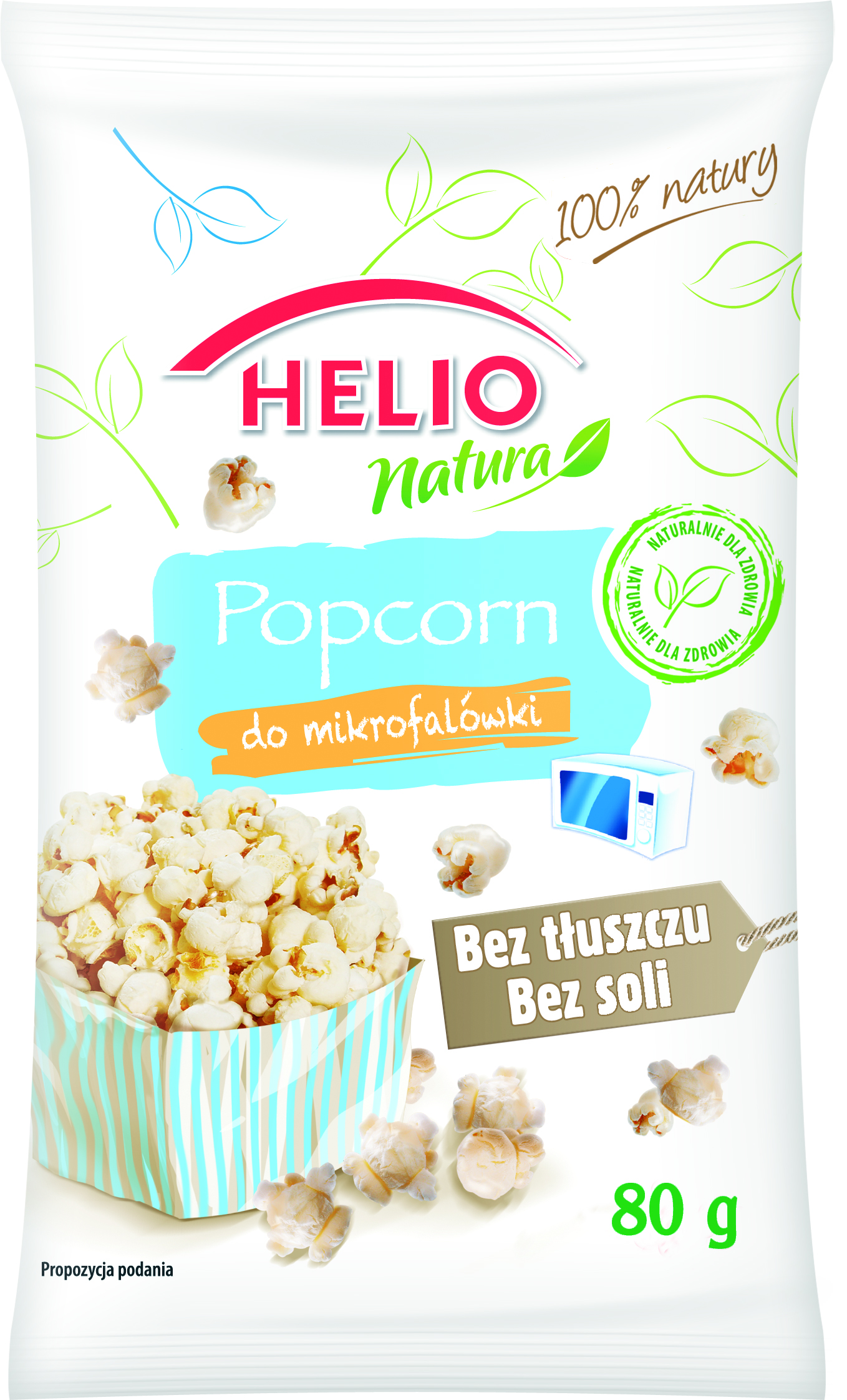 Popcorn Do Mikrofalówki Bez Dodatku Tłuszczu I Soli Helio Natura 80 G