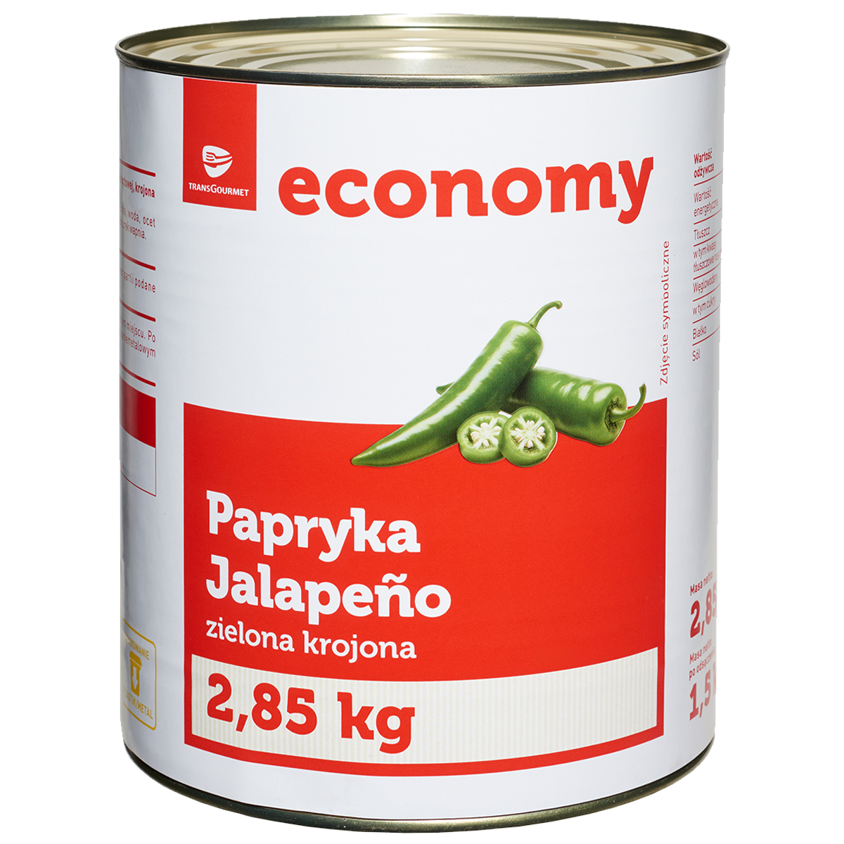 Tge Papryka Jalapeno Zielona Krojona 2,85 Kg