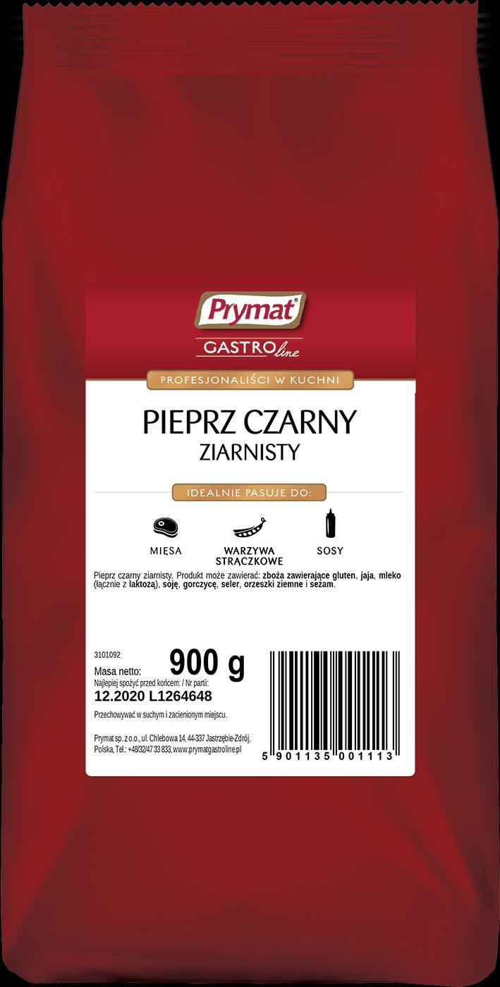 Pieprz Czarny Ziarnisty 900G Prymat Gastroline