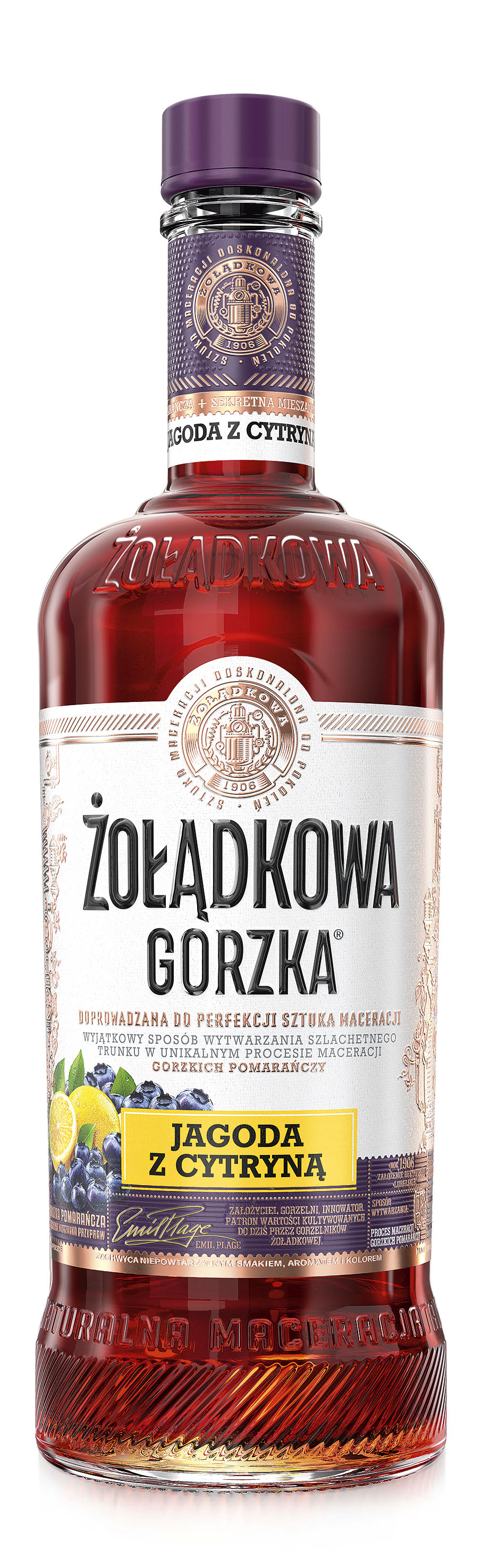 Żołądkowa Gorzka Jagoda Z Cytryną 500 Ml 25%