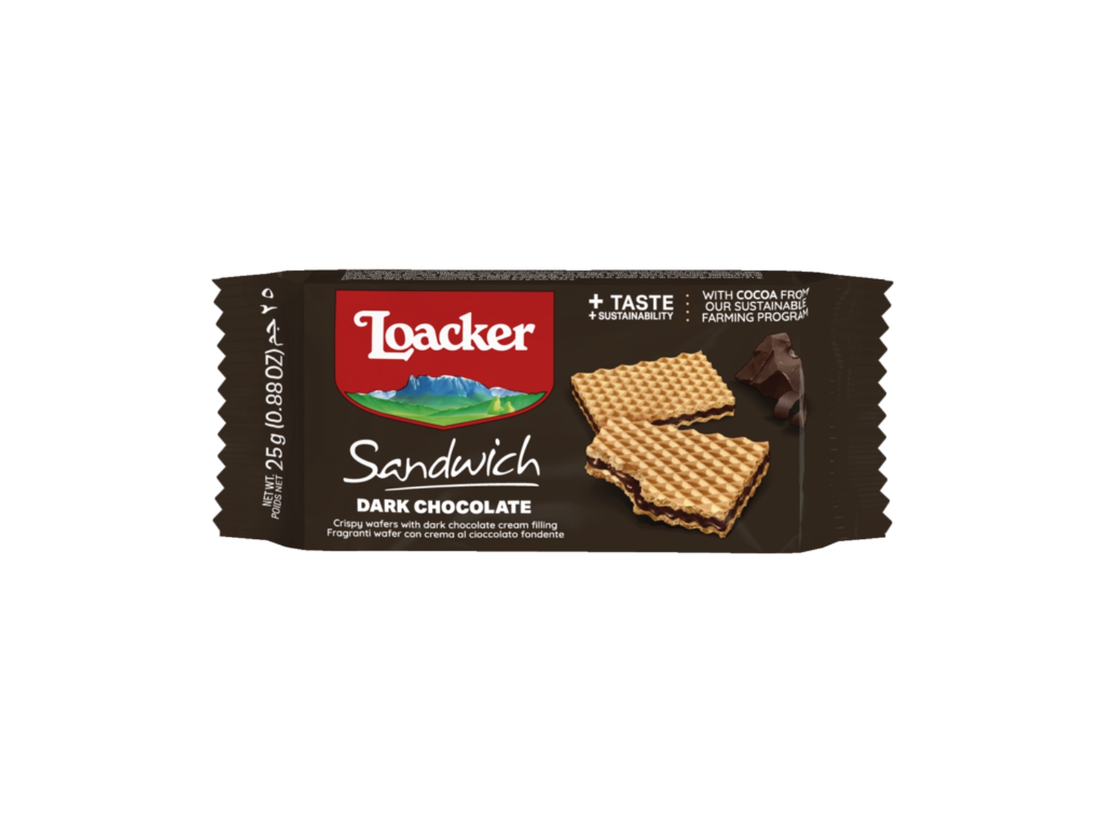 Loacker Sandwich Wafelek Ciemna Czekolada 25 G