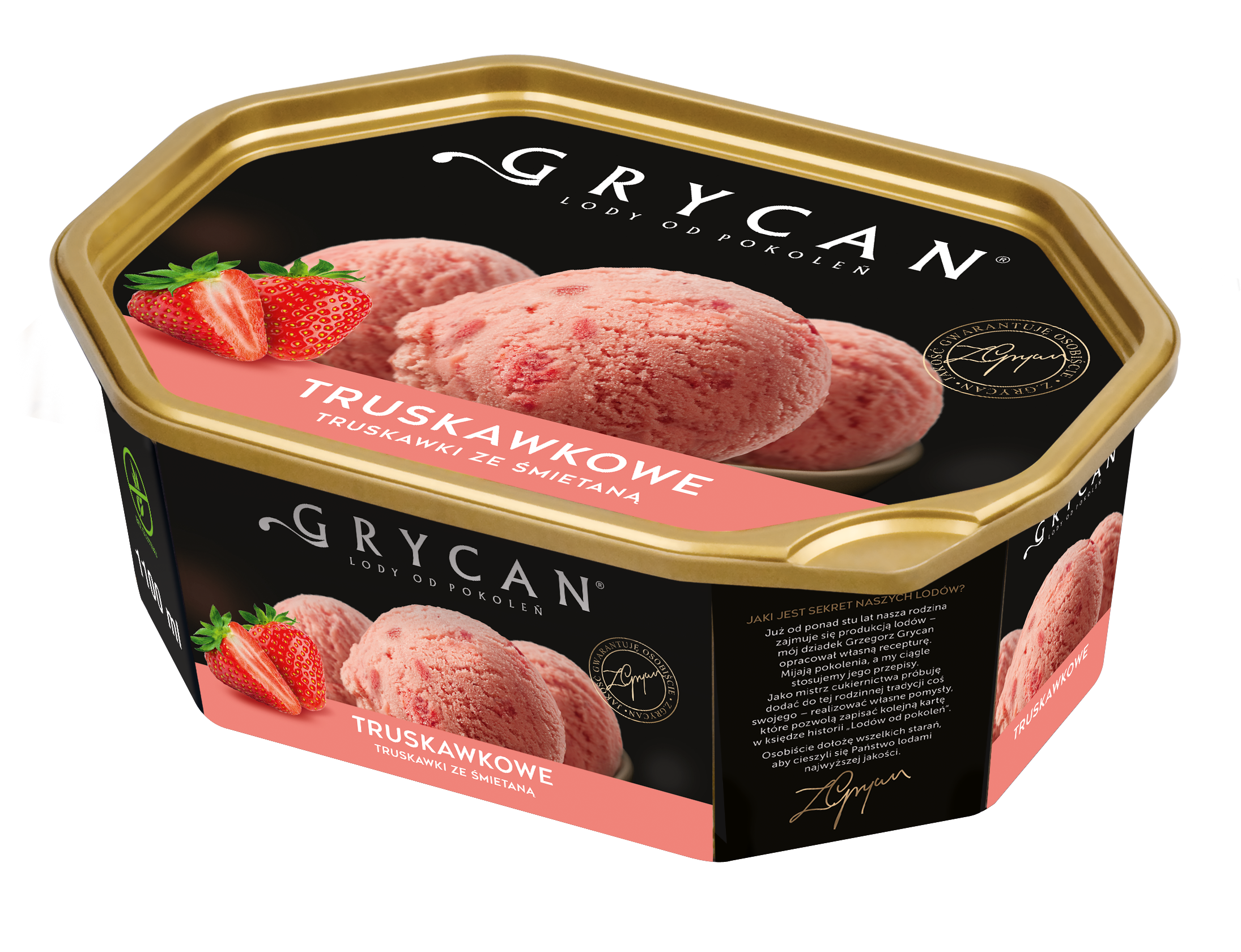 Lody Familijne Truskawkowe Grycan 1100Ml