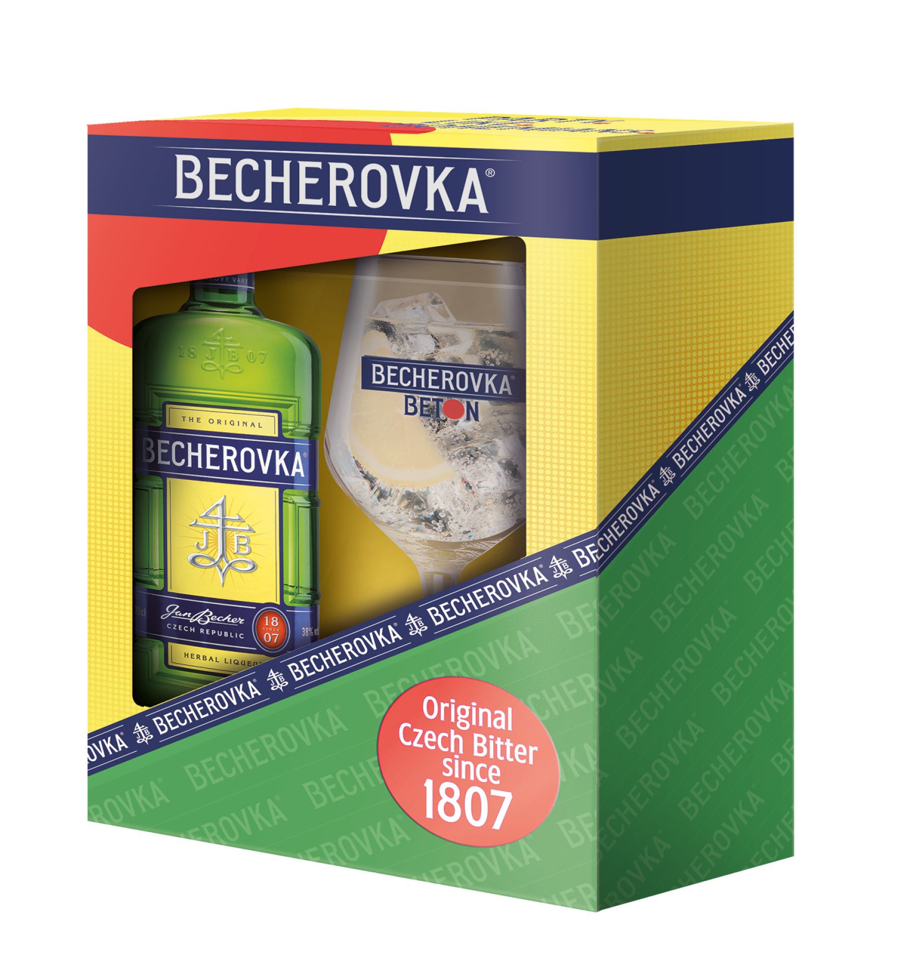 Becherovka 38% 500 Ml Z Kieliszkiem