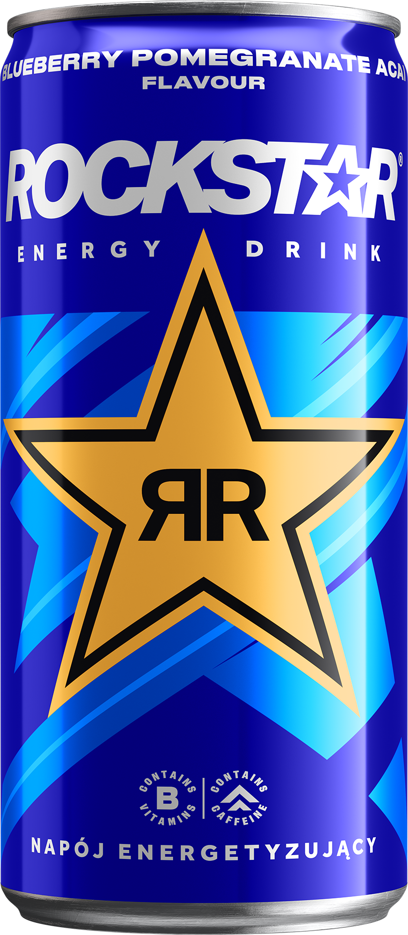 Rockstar Blueberry Pomegranate Acai Gazowany Napój Energetyzujący 250 Ml Kaucja
