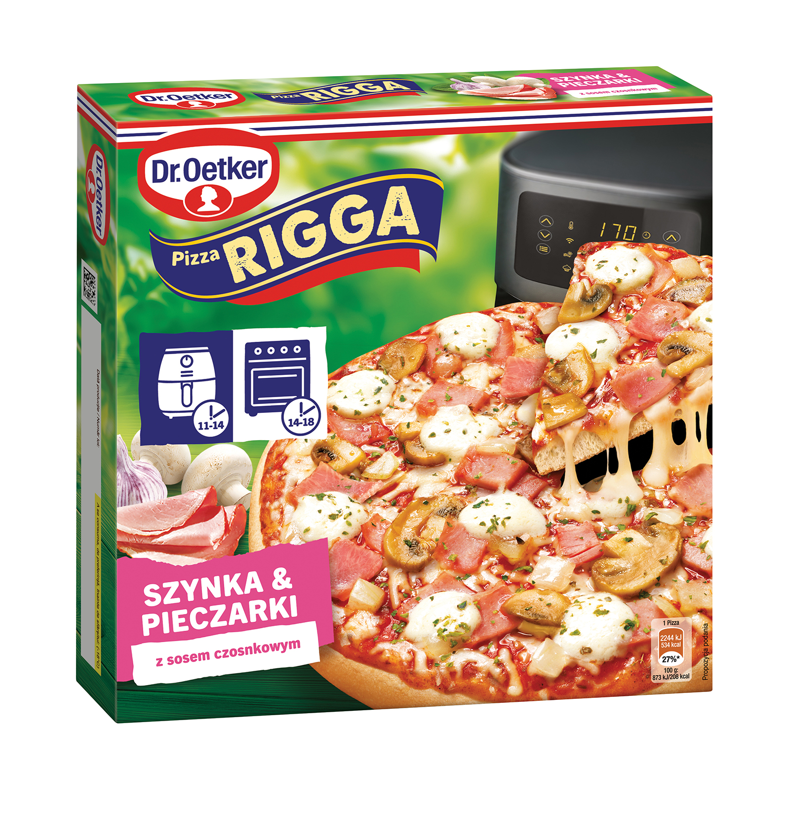 Dr. Oetker Pizza Rigga Szynka I Pieczarki Z Sosem Czosnkowy 257 G