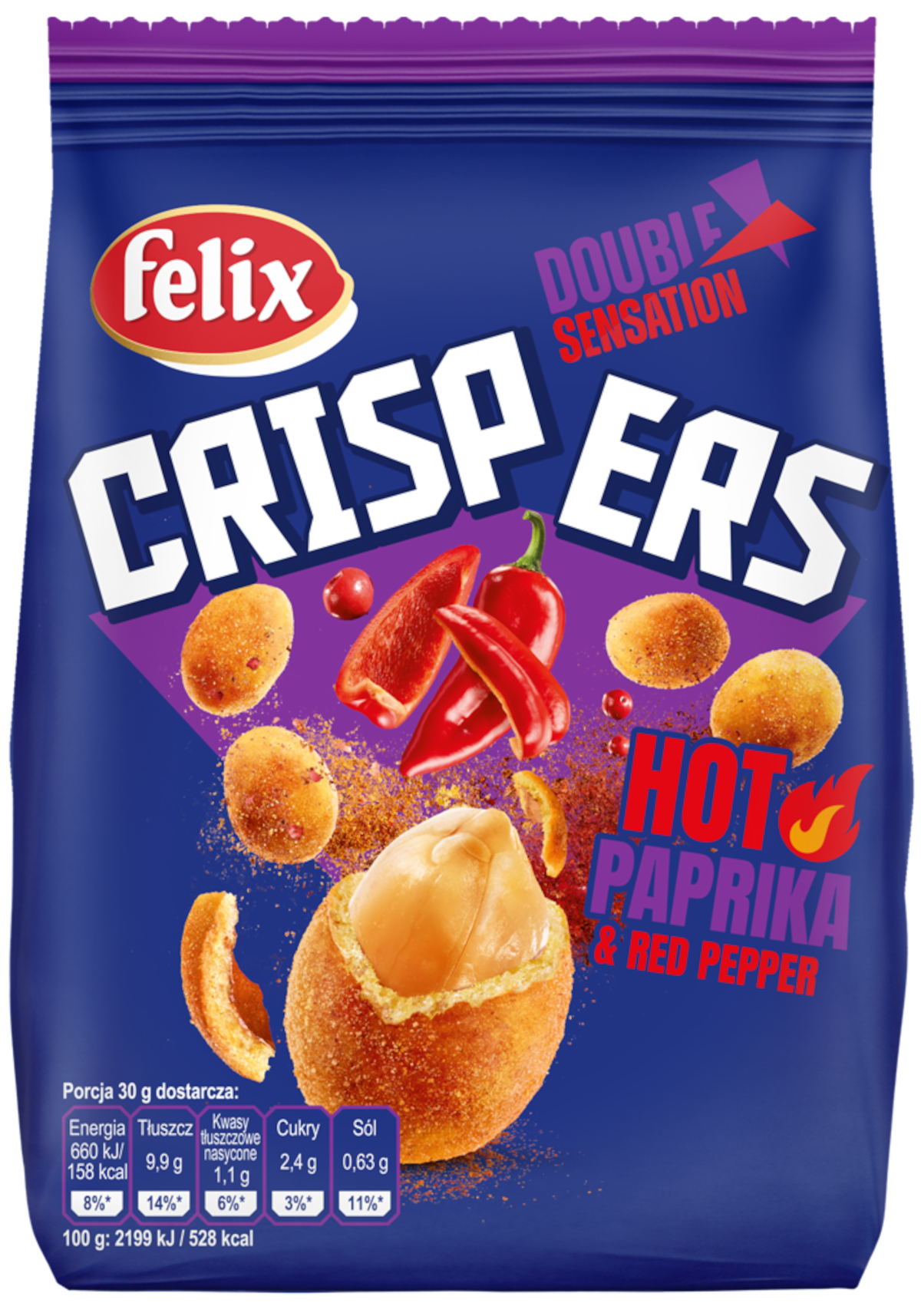 Felix Crispers Hot Paprika & Red Pepper 125 G