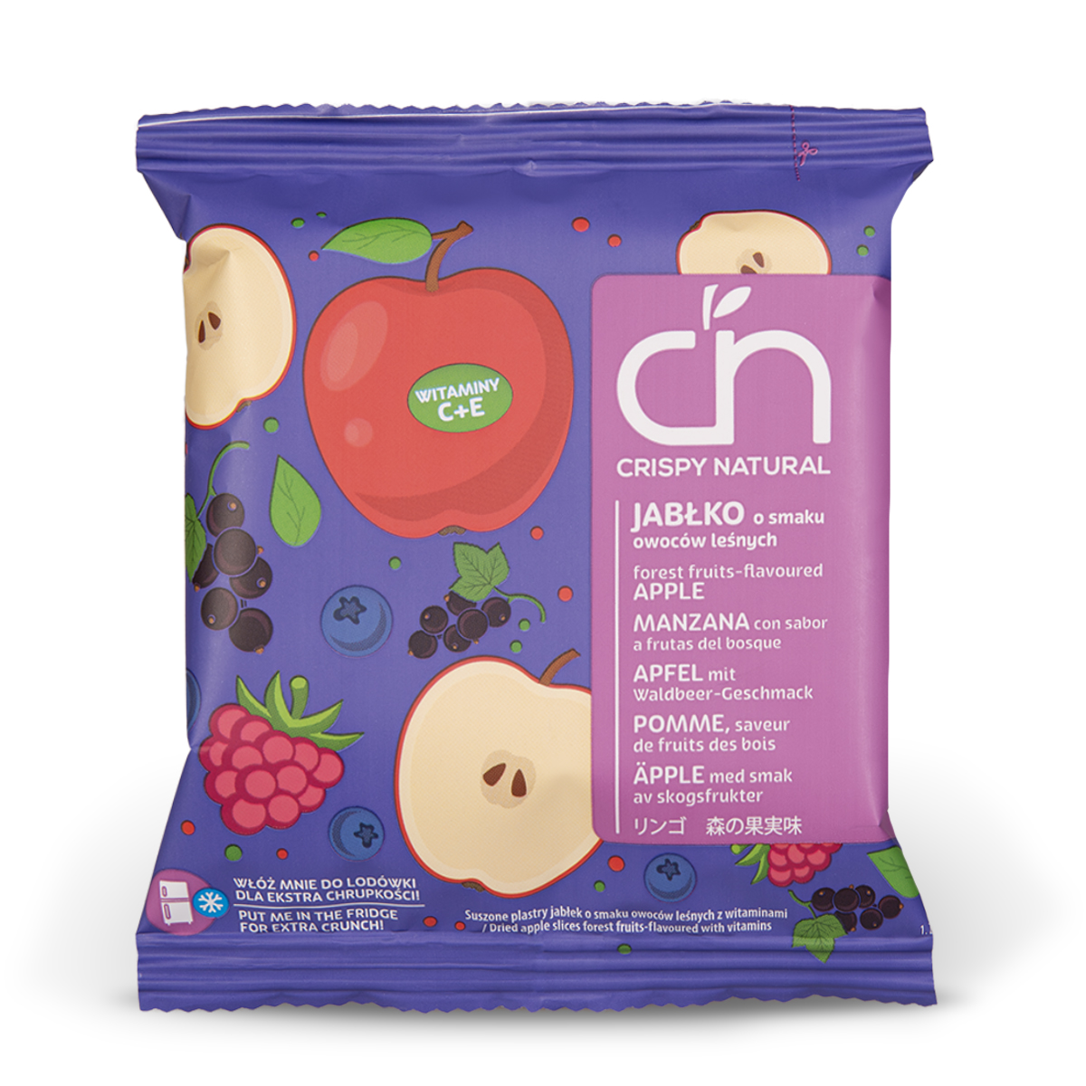 Crispy Natural Suszone Jabłka O Smaku Owoców Leśnych Z Witaminami 18G