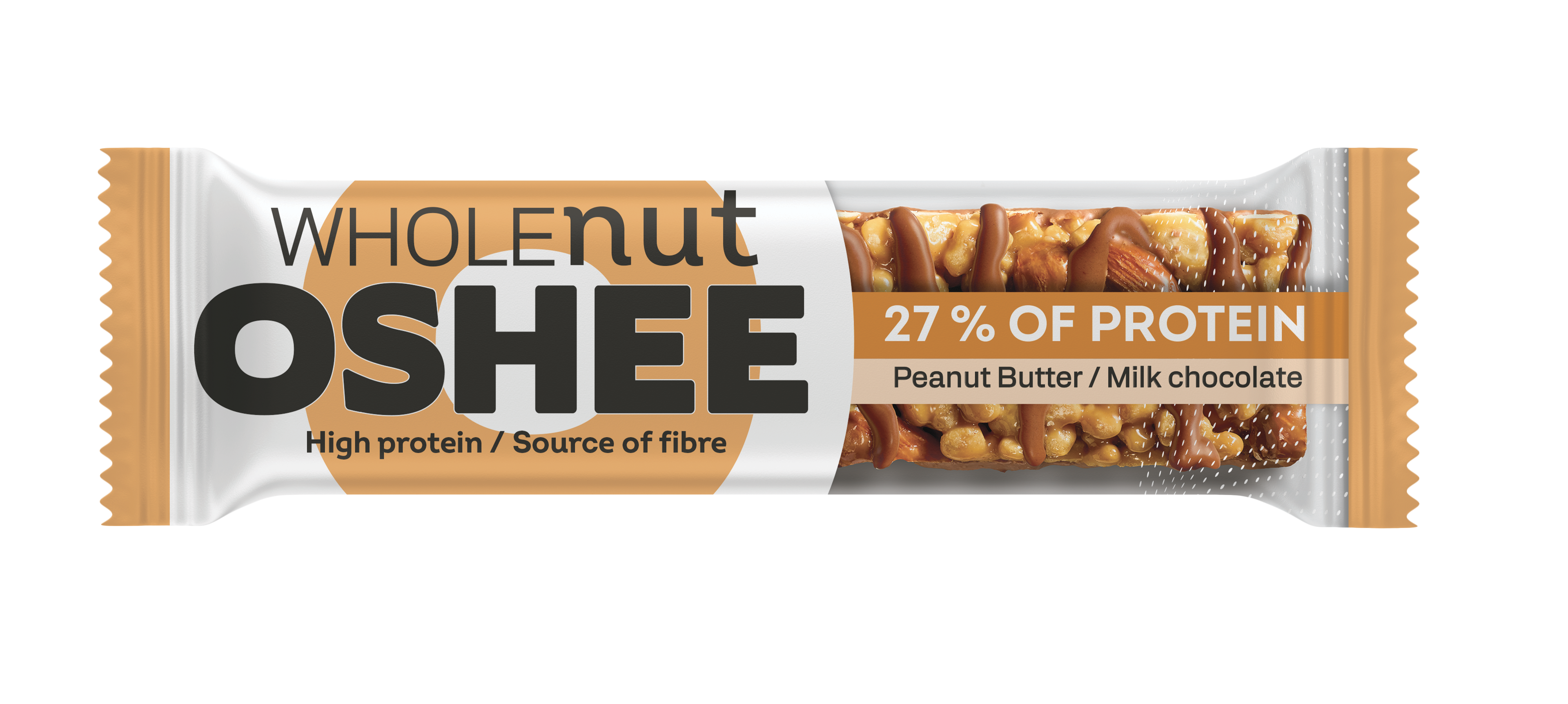 Oshee Wholenut Bar Peanut Butter Milk Chocolate 40G