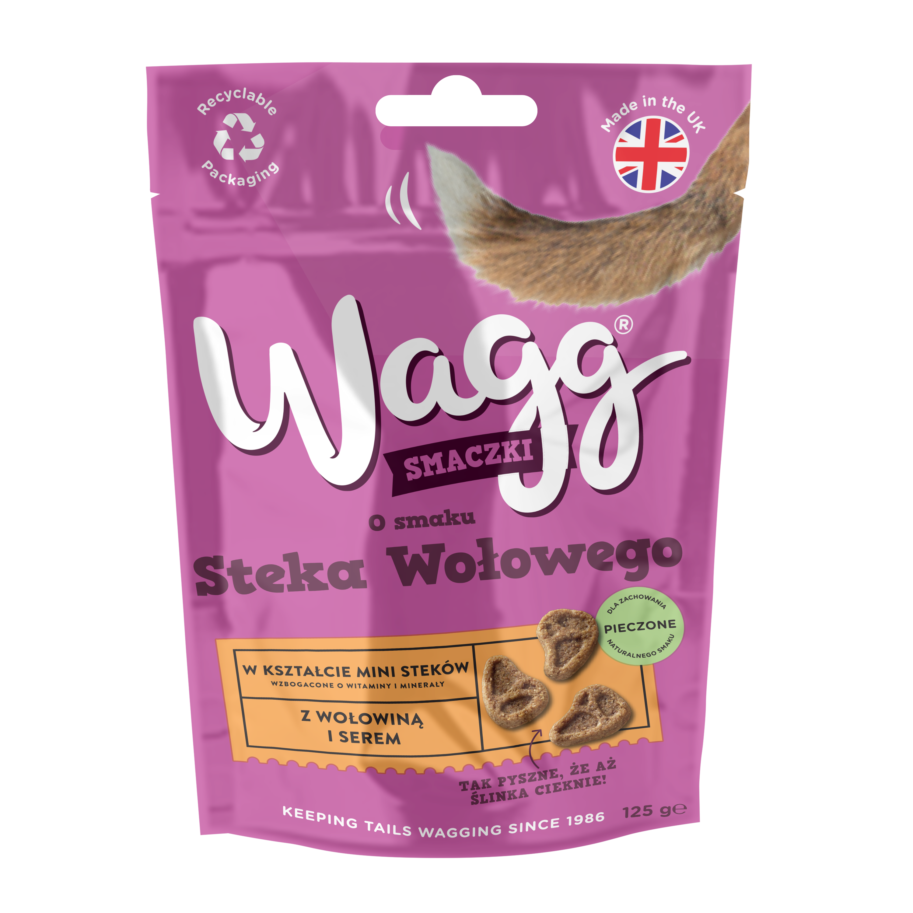 Wagg Smaczki, O Smaku Steka Wołowego, Przekąski Dla Psów, 125G