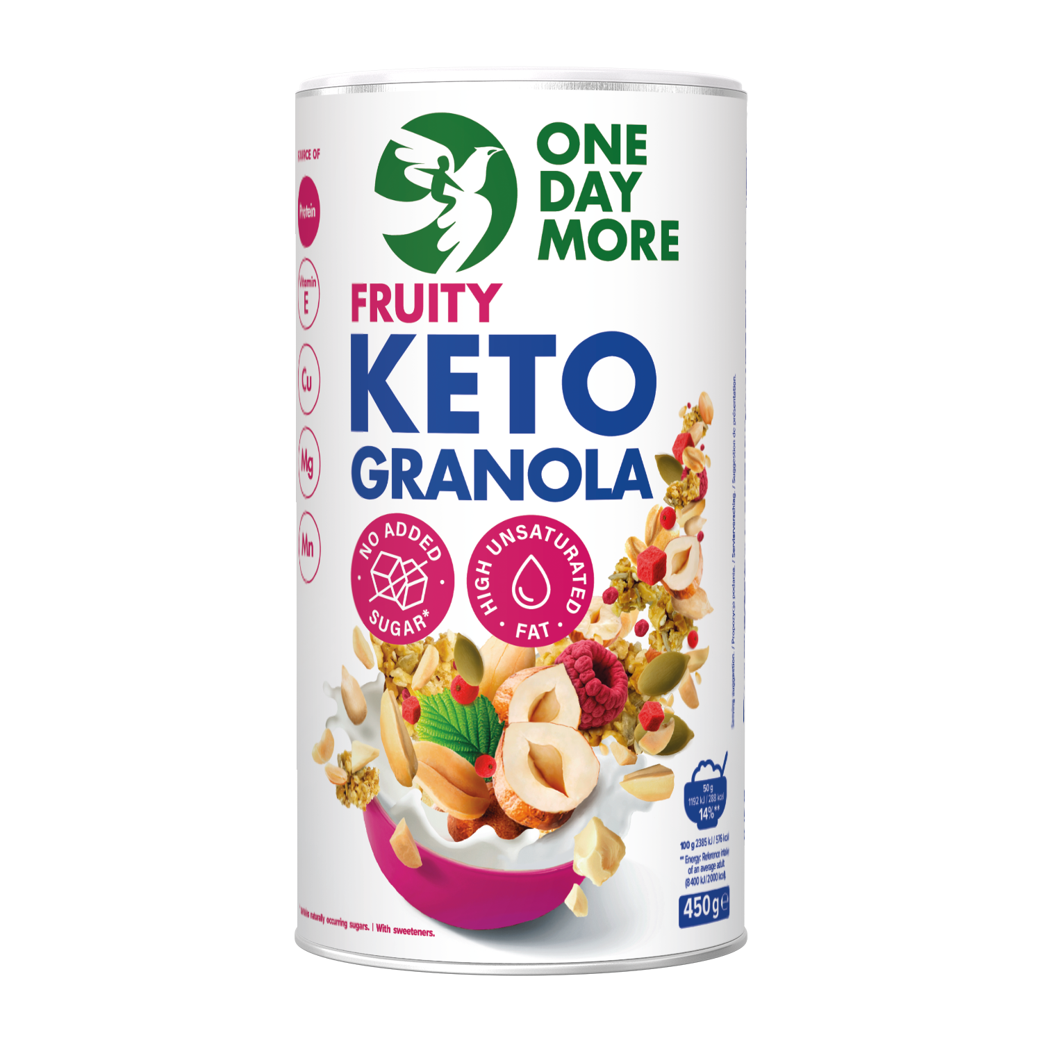Onedaymore Granola Keto Fruity 450 G