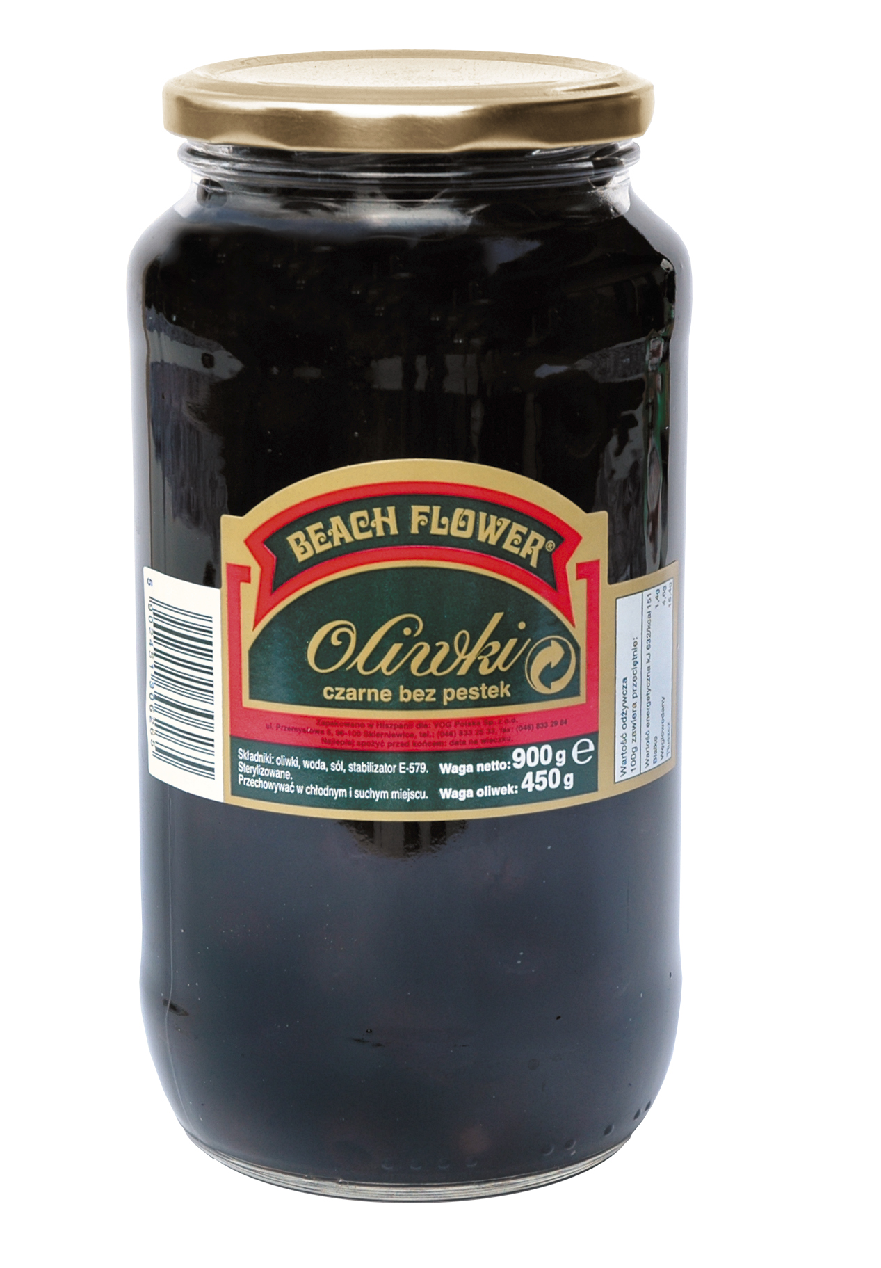 Beach Flower Oliwki Czarne Bez Pestki 900G