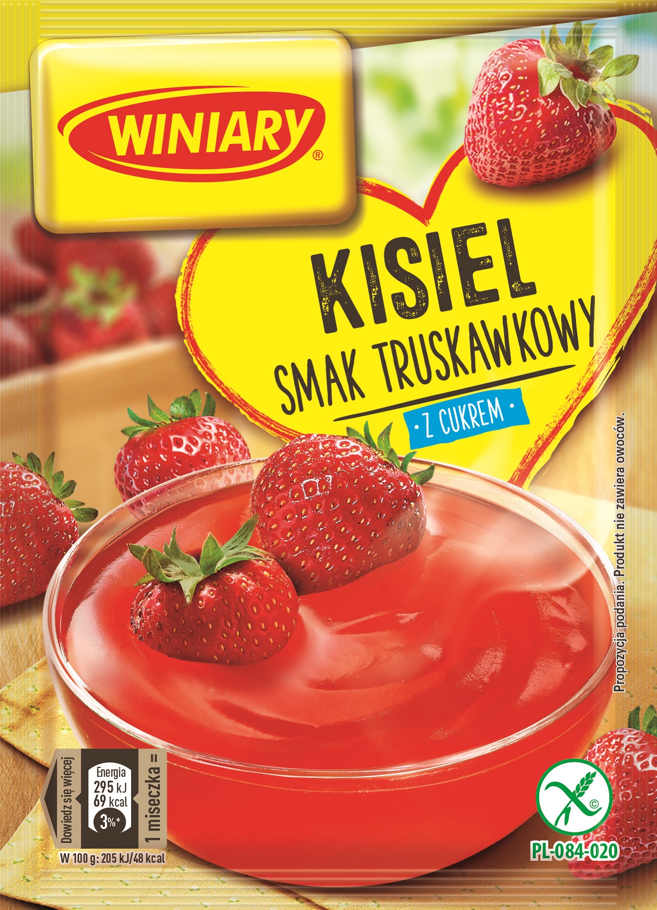 Winiary Kisiel Z Cukrem Smak Truskawkowy 77G