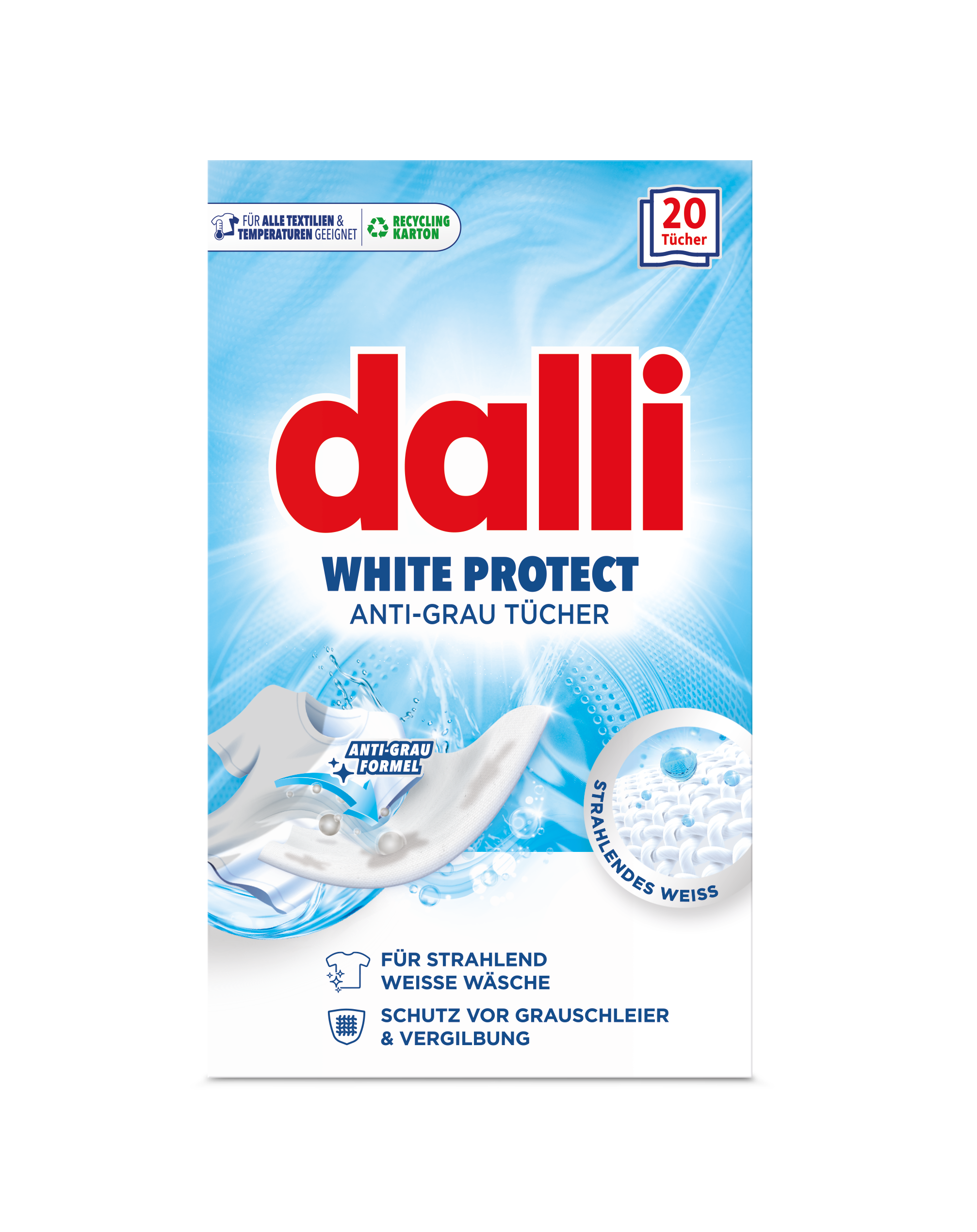 Dalli White Protect – Chusteczki Do Prania Białych Tkanin 20 Szt.