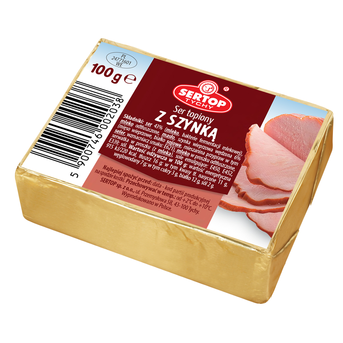 Ser Topiony Z Szynką Kostka Sertop 100 G