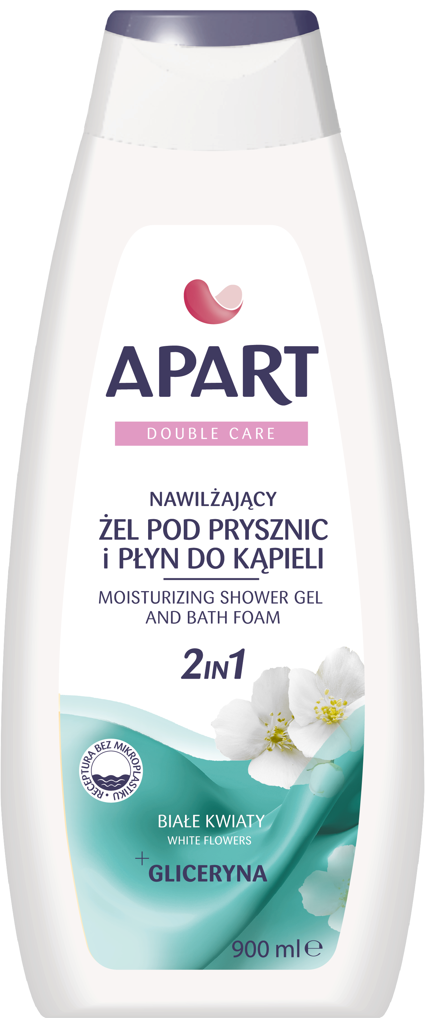 Apart Double Care Nawilżający Żel Pod Prysznic I Płyn Do Kąpieli 2W1 Białe Kwiaty 900Ml