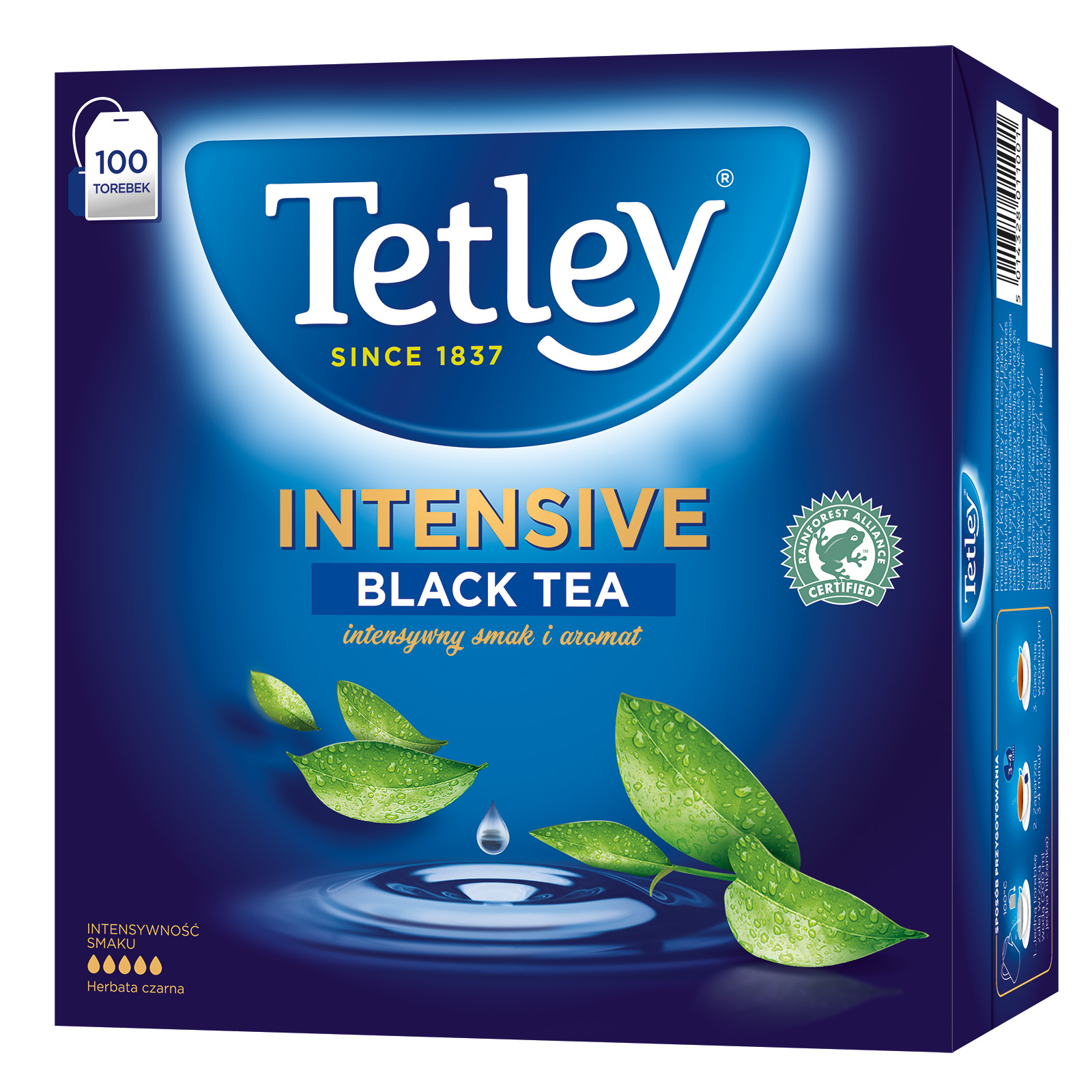 Herbata Tetley Intensive Black 100 Torebek X 2G