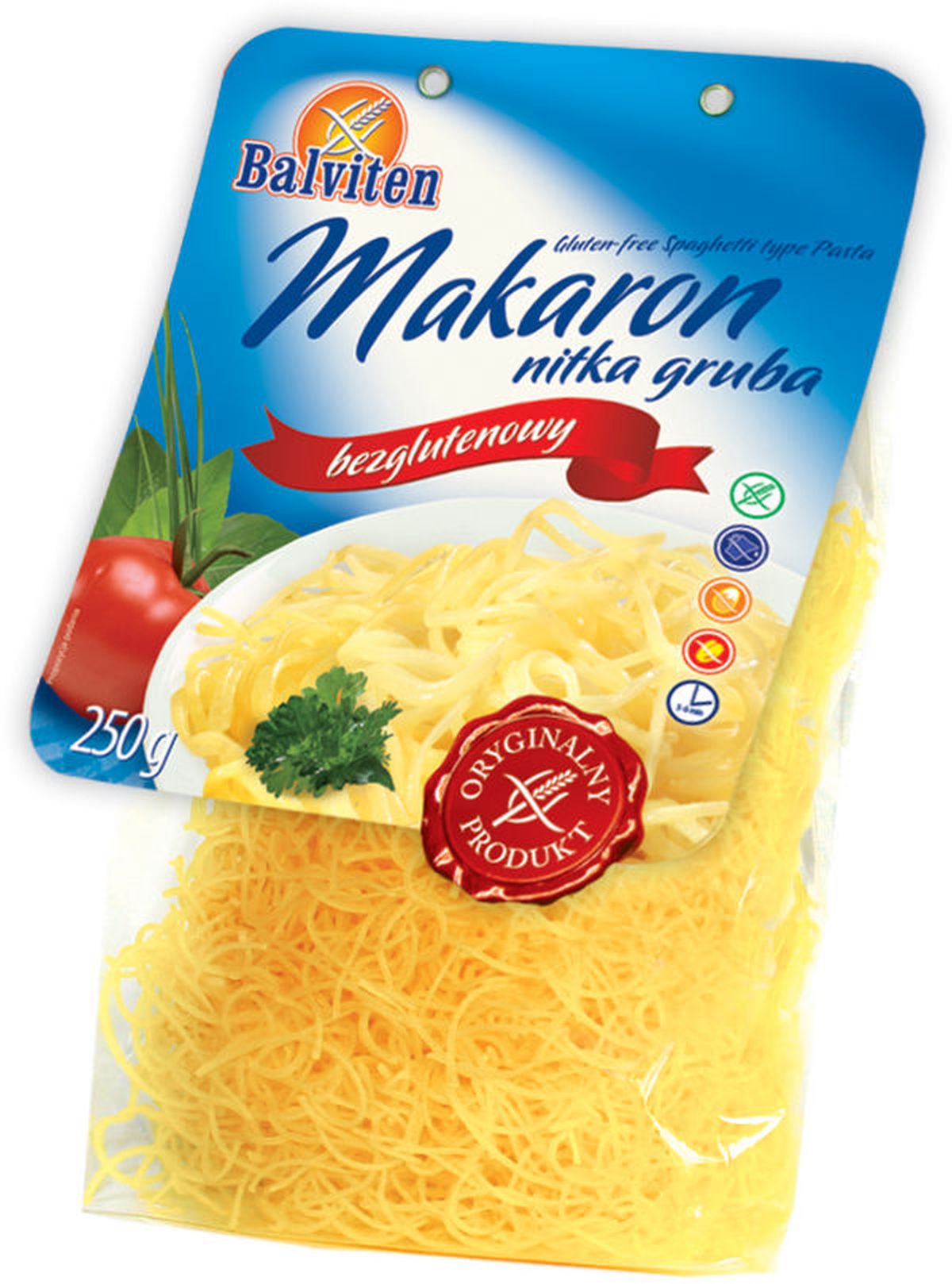 Balviten Makaron Nitka Gruba 250G. Produkt Bezglutenowy